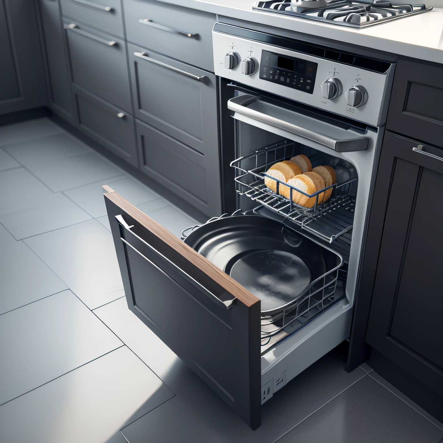Black slate appliances with Dishwashing Delight