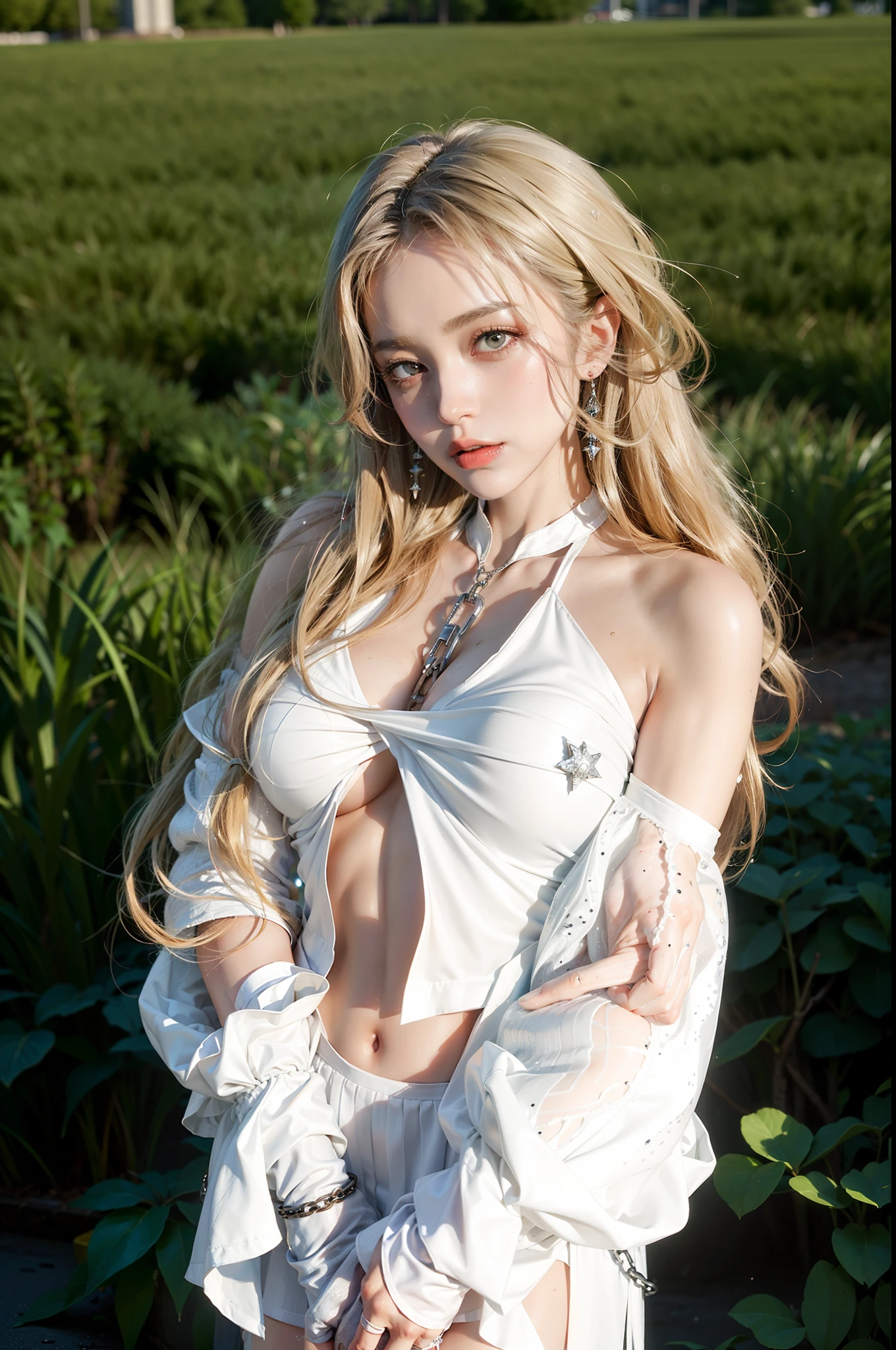 ,((Wearing a torn sheer costume of a superheroine)),(, No bra)), Wet crotch, Wet thighs, Beautiful girl with accentuated slender abs: 1.4, (((nipple tips protruding, areola is protruding, The shape of the pubic region is clearly visible)), sixpack abs: 1.4, Bust Botox, Photo, Sharpness, Unique 850 4, Koda850 k portrait camera, F1.6 shots, Ultra-realistic textures, Spectacular light textures, Cinestil 800 Fashion Mechanics, (futuristic sci-fi battle fashion: 1.1), (tied perfectly by chain), Restraint, Slaves, collars, ((wide prison with sunlight)), Dark fantasy, Realistic material details, extreme hight detail, Ultra-realistic materials ((Torn costume))), Wet, Cloudy, (Chained)), ((big emphasized by chains)), ((chains digging into crotch)), ( (Collar)), (, No bra), shredded costumes, broken golden shields and battle spears,, White combat gloves, Combat shoulder armor, Blood splattered on the face, Blood splattered, Realistic, (Bruises, Dirty, ripped clothing, skimpy clothing, Blood: 1.3), Torn Cape, Torn pantyhose, Long legs, ((iron pipe in the crotch)), Metallic shackles and fetters, ((chains hung from heaven)), Wet crotch is clearly visible, Swarovski's sword and the anatomy beneath his feet, (futuristic sci-fi battle fashion, Torn mesh stockings),