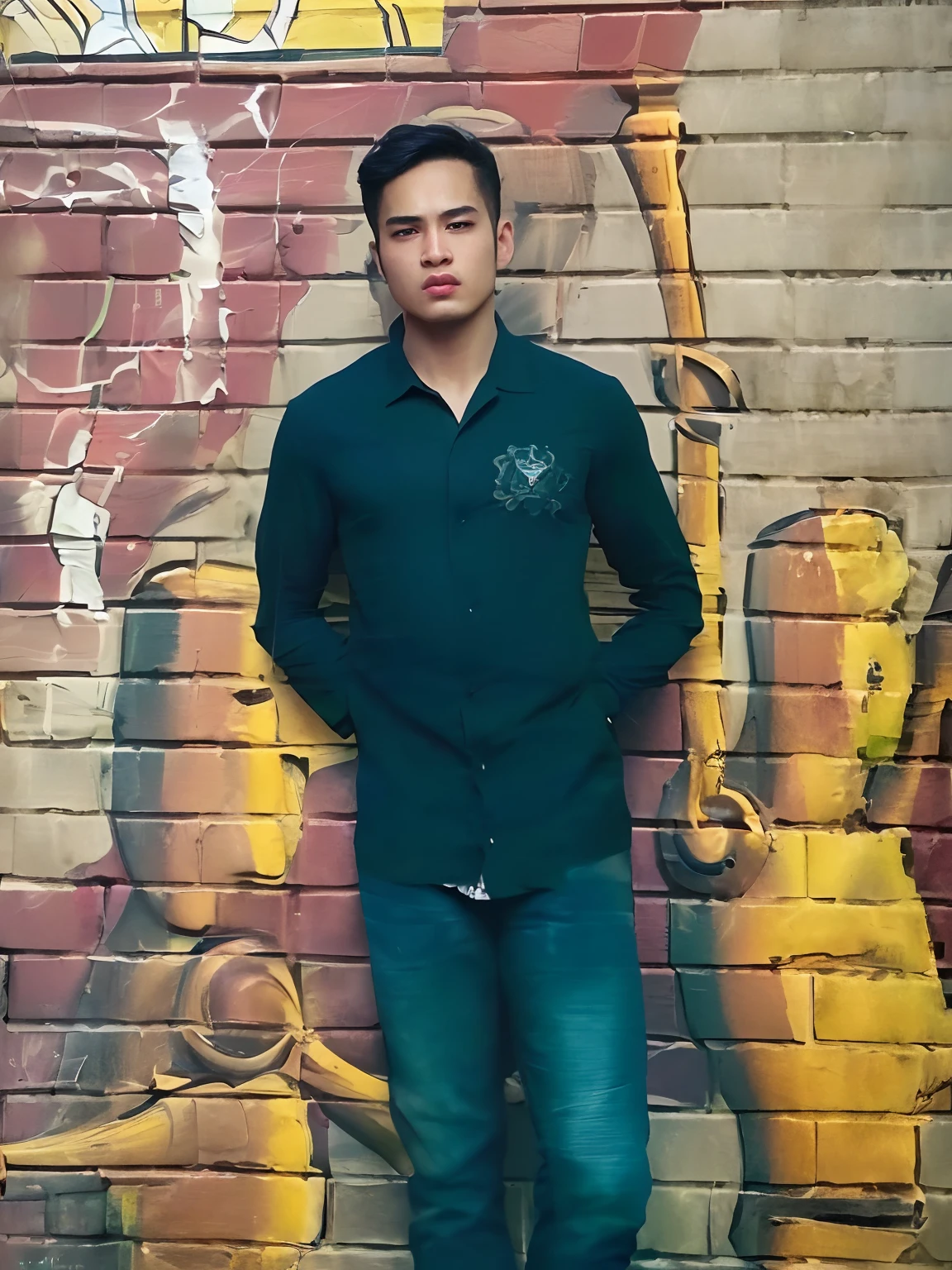 (RAW photo:1.2), ((photorealistic:1.4),(masterpiece:1.3),(best quality:1.4),ultra high res,(detailed facial features),(detailed clothes features),HDR,8k resolution, skin tight, (shiny skin),(extreme detailed illustration),1boy,18 years old,clean,no Beard, 
full body,stand,