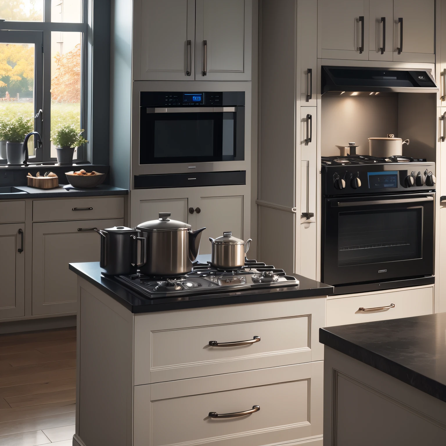 Black slate appliances with Control and Display
