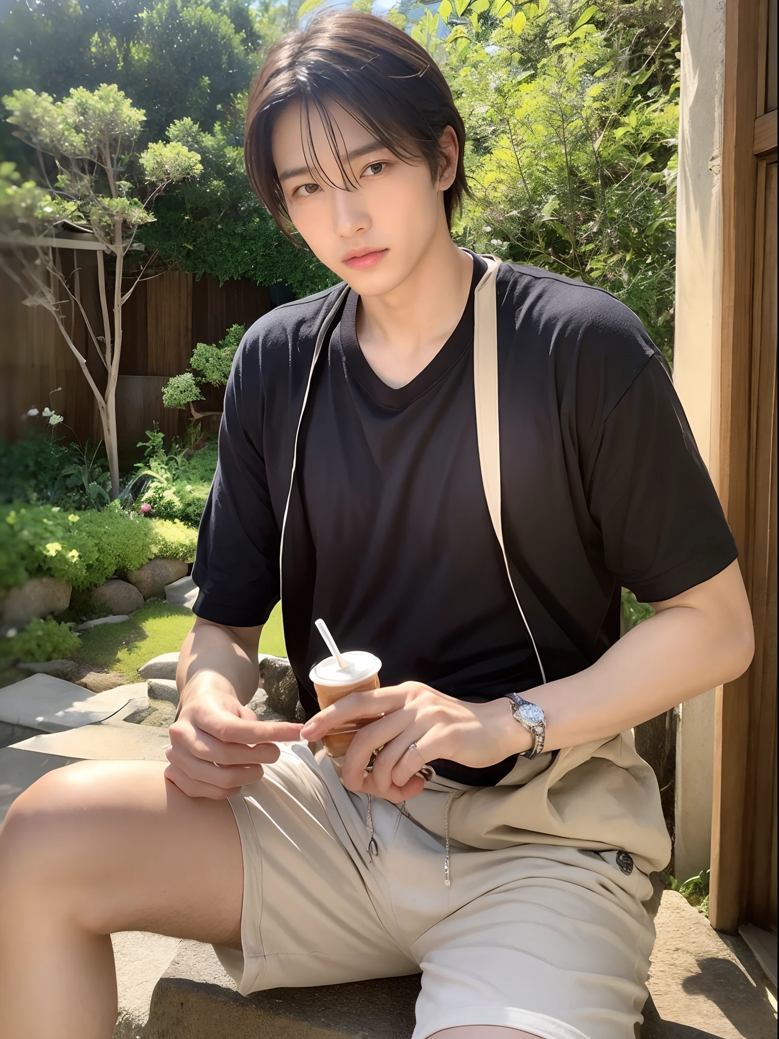 masterpiece、top-quality、1 male、a handsome、20yr old、japanes、Rich