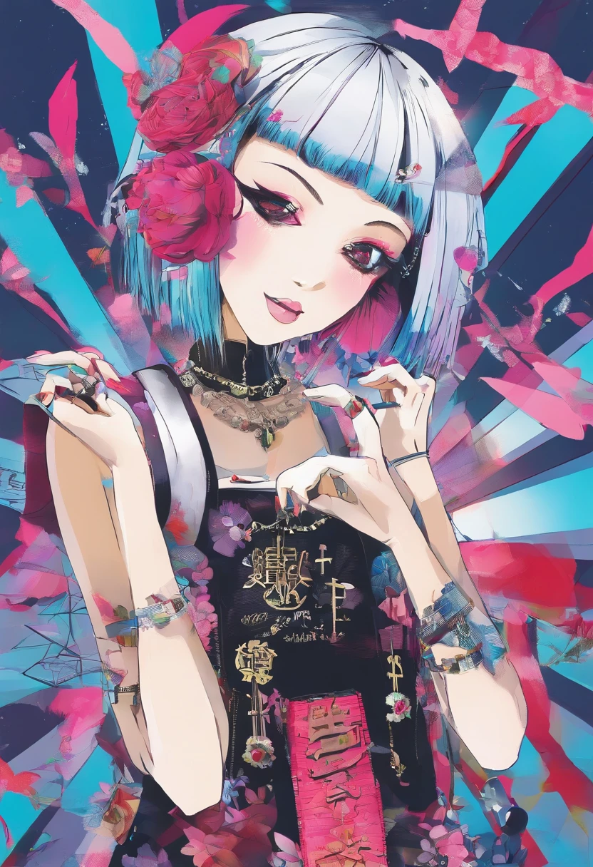 traditional japanese emo geisha skinhead, hairgoth, emo goth spikey fashion shoot editorial style, Hypebeast ultra fast fashion gang signs with goth emo accessories