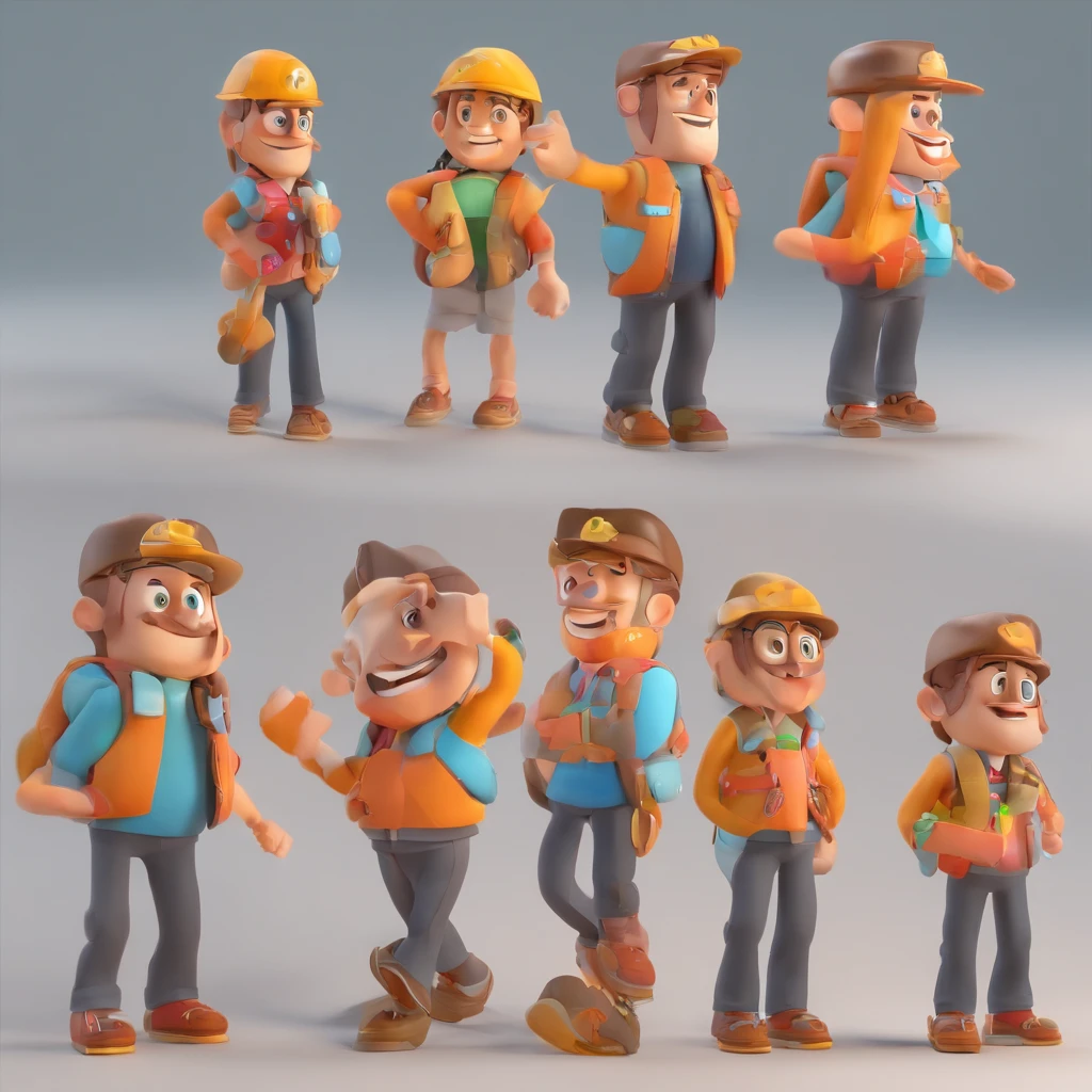same character with 10 different poses