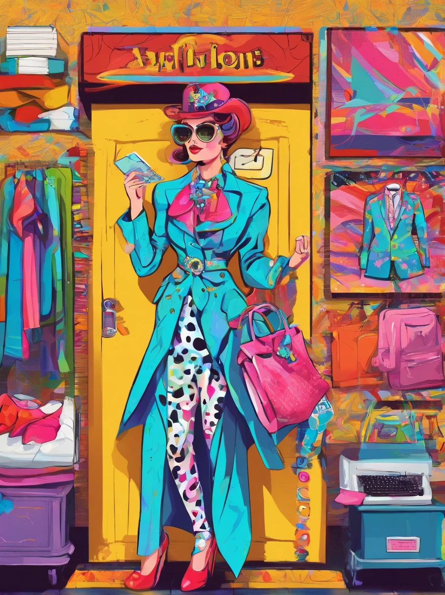 Tailor by occupation，Dress up in style，Full body standing painting，3D立体，Detailed textures，High definition