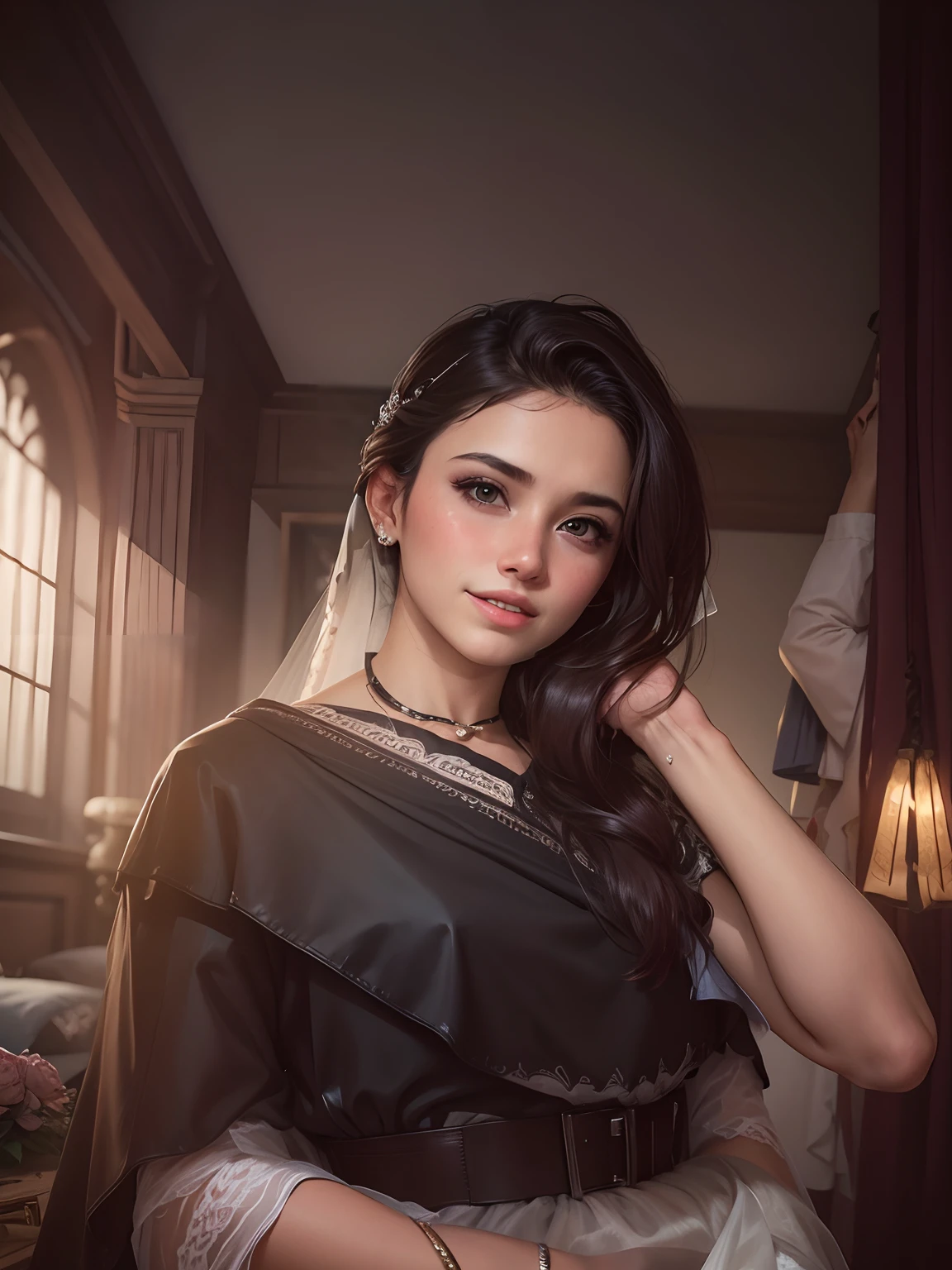 Girl with wedding background
