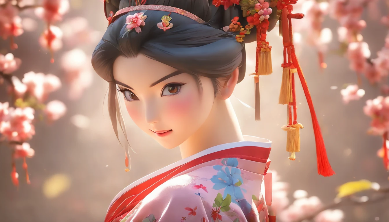 (best quality,4k,8k,highres,masterpiece:1.2),ultra-detailed,(realistic,photorealistic,photo-realistic:1.37), traditional Chinese costume, various poses and expressions, niji, Chinese woman, traditional Zhuang ethnic costume, black hair tied up in a bun with small flowers as decoration, watercolor, vibrant colors, natural lighting