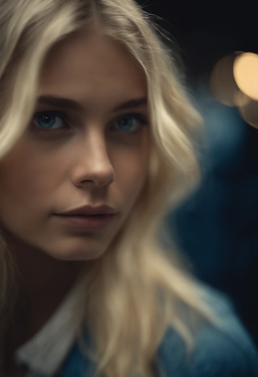 jeune fille blonde yeux bleus