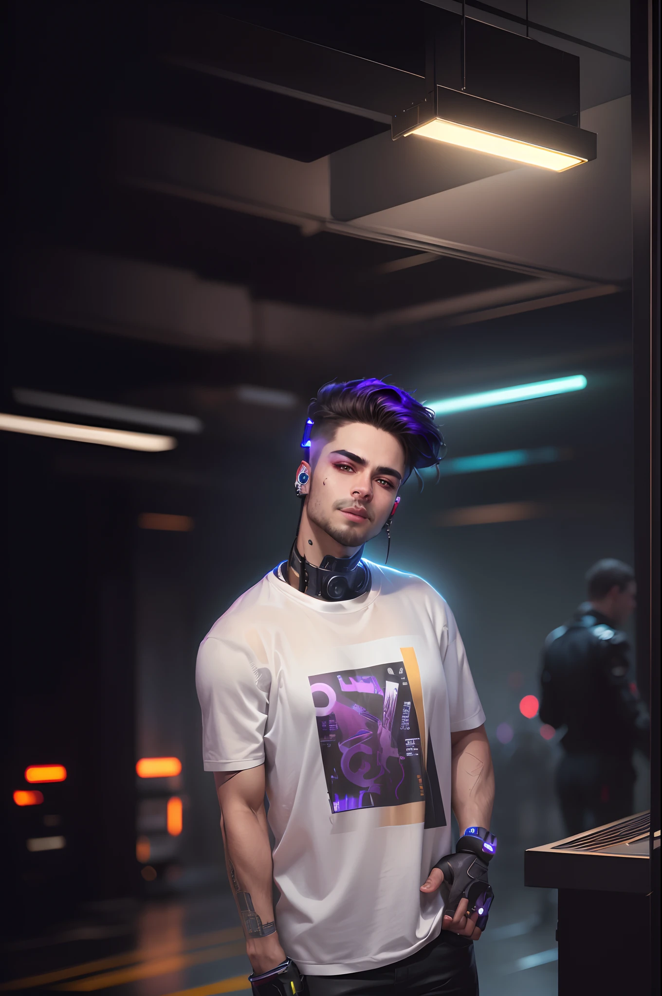 Change Background cyberpunk Handsome Boy, Realistic Face, 8k, ultra Realistic