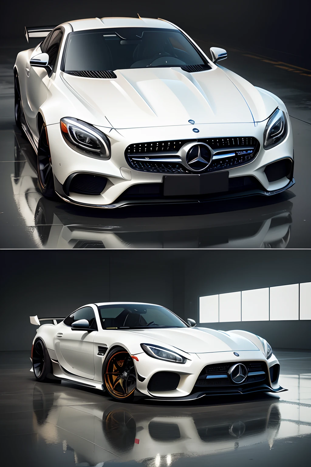 Mercedes Benz, wide body kit, (photorealestic),Realiy,Texture,Top-down view,Complete car,Empty cartridges,Mirror-like reflection
(tmasterpiece,A detailed,A high resolution),