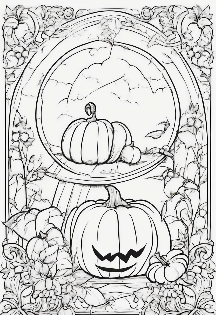 Halloween coloring pages for kids, cute little vampire scenes cartoon style think lines low detail graffiti