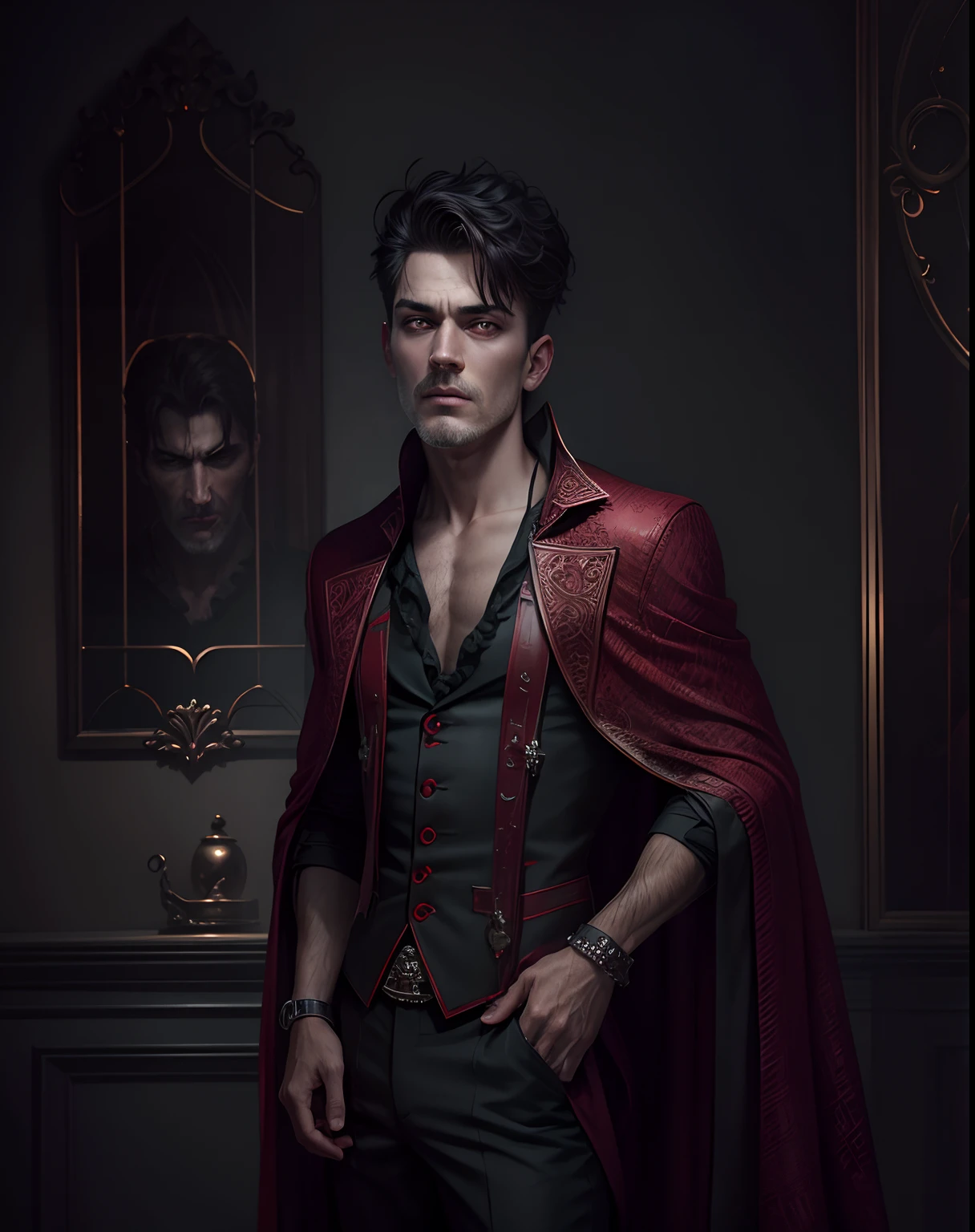 Background change into horror and devil look handsome boy realistic photo realistic 8k photo