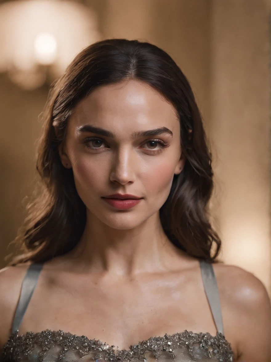 Uma mulher maravilha, rosto perfeito, Gal Gadot, is in the midst of gerra, e em pose de combate, cena de filme