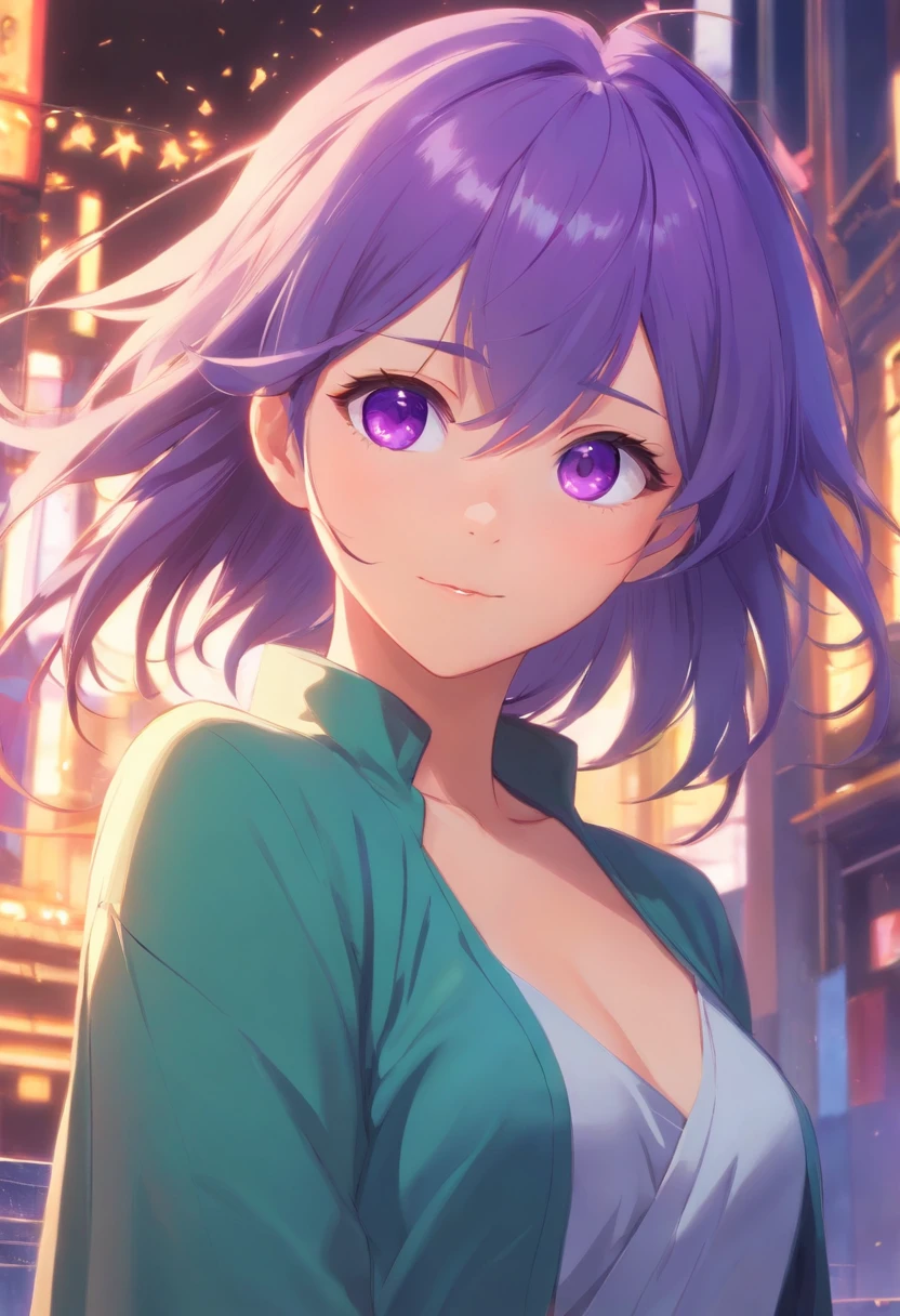 Purple eye,cyanhair,Lazy expression,Western fantasy,Magical fantasy,,the elf,Tall and tall,Beautiful breasts,detail in face