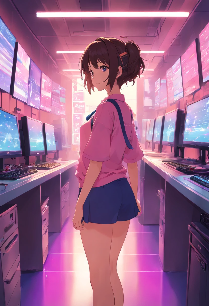 enorme ohwx bunda, 1 cyberpunk girl, hiperass,,( Crack Bumbum:1.3), roupas fora, (peito grande:1.0), Altas, Looking back, Original, pants off, sozinho, Mature female, sala de aula, professor, (Pose sexy em cima da mesa:1.1), cabelos curtos e pretos, sentado na mesa, olhos vermelhos