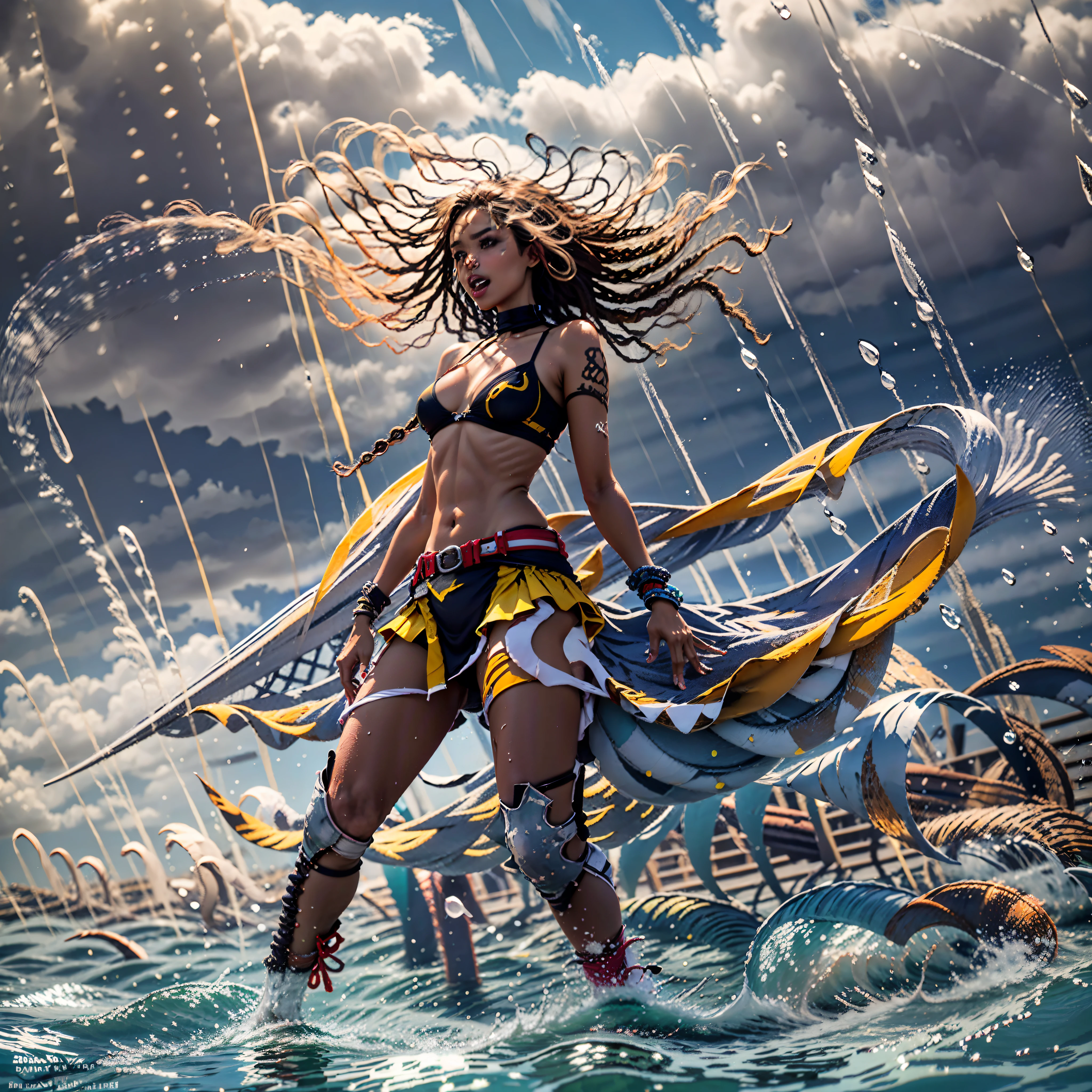 Sun epic Masterpiece Ocean waves Sea storm 🎈🍦🍹❤🔆🕡(😘👩🎀👗⚜👒🥿👡🩲💅)🎪🎢🎡🎠 sunlight Goddess backlight Beach deep path wave_fluent beholder mounted_Surfboard mounted_wave_torus oasis Suncraft Artificier hearth sundrop urban Equirectangular_360 "Armada" contre-jours paddle_board "Heavy Metal" sailing_surfboarding Devastating Will-o'-the-wisp iota pixie sprite luminescence war battle mature female "luis Royo" dazzling ride_surfing_wave_on-surfboard Cosplay riders_flow richesse Amiral decorated Commander jukebox Pilots jacket cow-boy flag Earth tsunami ultra pro-Photorealistic optimal ultra_high_quality opengl-shaders ultra_high_detail accurate reflex ultra_high-resolution perfection graduates volumetric lightning improved Octane_rendues UHD XT3 64K 32K DSLR HDR UnrealEngine5 3dcg shadow Diva analogiques extatiques symmetrical ((hairstyle dreads bangs athletic african body skin tanmed suave cheekbones effects embarrassed glushes eye-liner saphirs saturate gorgeous dark beautiful eyes black pupils brown iris lazulis turquoise open mouth teeth (tongue droplet water drop of water) obvious smiles choke Floating Jacket Eccentric Cape Levitating Shoulders-Off Shirt Lace Clavicles White Papillotes embroidered leathers breasts reveal sideboob satin livid yellow orange corsait thick felt skirts matching bristles ample swinging spinels navel waist belt-chastity revealing heart diamond padlock silver agate pubis scarlet pubis-hairy indigo bristles protrusions silk Snap-lock tin gold garters thighs legs stainless steel boots)) gothic onyx rubis summon milkweed floraison invoque viceroy magic incandescente creature CGSCOSITY butterfly Cristallines Monarch wings, Canon-ion flash blow glow opale impact, straight outfits armor heavy chrome flat rune lava bands population Tourmaline glyphe plasma "cyberpunk" background sailing_ship glass mirror monster Fire Blast Flame Chef-D' tattoo (par Michelangelo) Bruce_Weber sex girl naked nsfw varied multi etc.