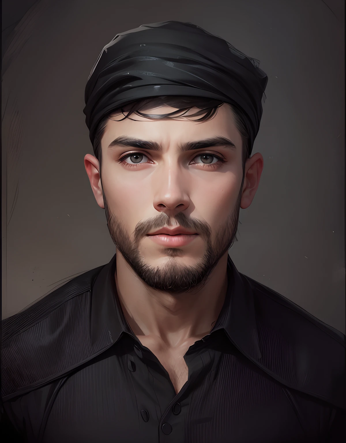 Simple face looks with cap on my head black dress