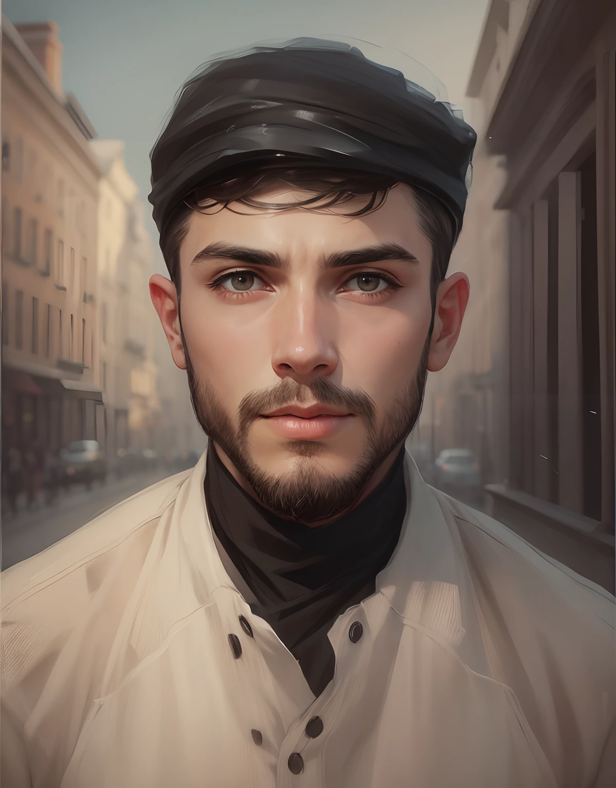 Simple face looks with cap on my head