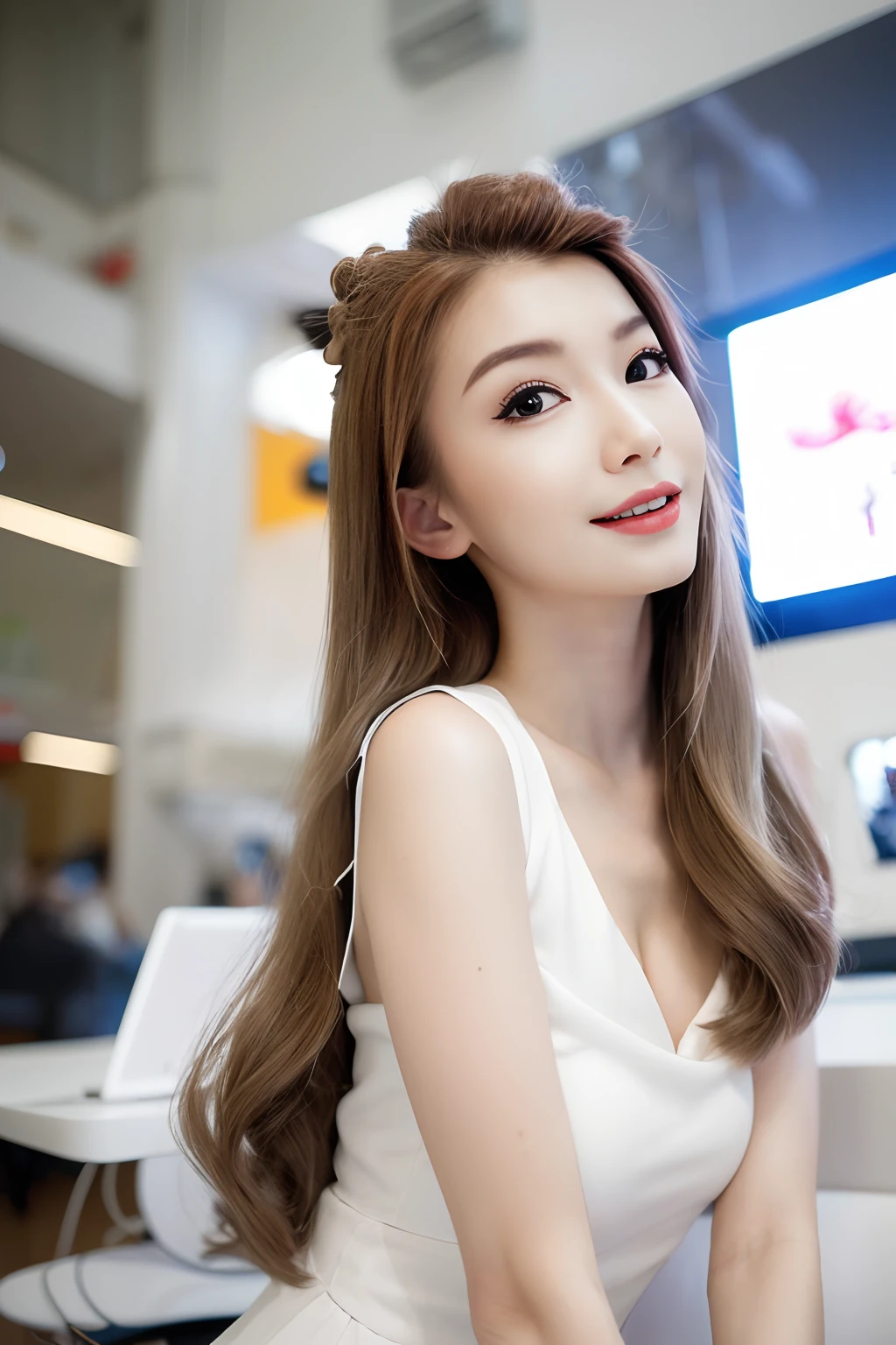 1girll, (Original photo, Best quality), (((Shallow depth of field))), (Realistic medium size, Photographic realism: 1.3), Masterpiece, an extremely delicate and beautiful one, Extremely detailed, CG, uniform, 2k wallpapers, Stunning appearance, Fine details, subtle smiling, Extremely detailed CG uniform 8k wallpaper, hugefilesize, Super super detailed, Super high resolution , Absurd, Soft lighting Next, (((Long hair : 1.3), short length bangs, Jet black hair, Floating hair NovaFrogStyle)), Beautiful detailed girl, Highly detailed fingers, Extremely detailed eyes and face, Beautifully detailed nose, Beautifully detailed eyes, Longer eyelashes, light in face, Audience, (Closed mouth: 1.2), Grow long hair, Cute breasts, Young age, Mature face, (full bodyesbian: 1.3), ((and sexy)), Realistic face, Realistic body, Slim body proportions, Beautiful slender thighs, Legs spread,比基尼