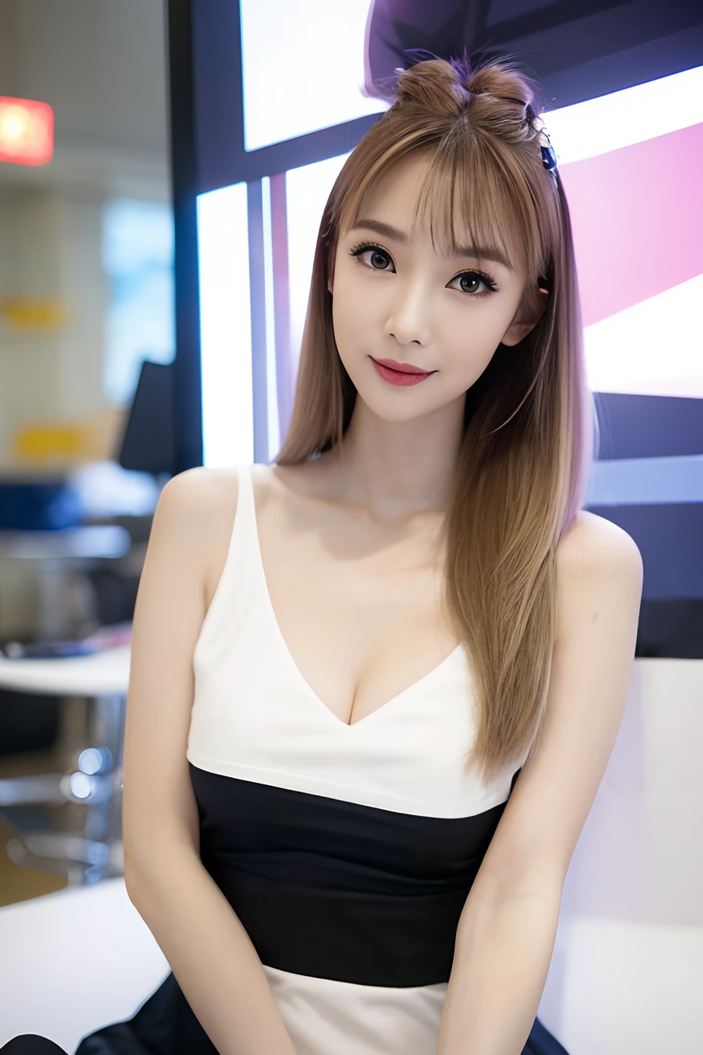 1girll, (Original photo, Best quality), (((Shallow depth of field))), (Realistic medium size, Photographic realism: 1.3), Masterpiece, an extremely delicate and beautiful one, Extremely detailed, CG, uniform, 2k wallpapers, Stunning appearance, Fine details, subtle smiling, Extremely detailed CG uniform 8k wallpaper, hugefilesize, Super super detailed, Super high resolution , Absurd, Soft lighting Next, (((Long hair : 1.3), short length bangs, Jet black hair, Floating hair NovaFrogStyle)), Beautiful detailed girl, Highly detailed fingers, Extremely detailed eyes and face, Beautifully detailed nose, Beautifully detailed eyes, Longer eyelashes, light in face, Audience, (Closed mouth: 1.2), Grow long hair, Cute breasts, Young age, Mature face, (full bodyesbian: 1.3), ((and sexy)), Realistic face, Realistic body, Slim body proportions, Beautiful slender thighs, Legs spread,比基尼