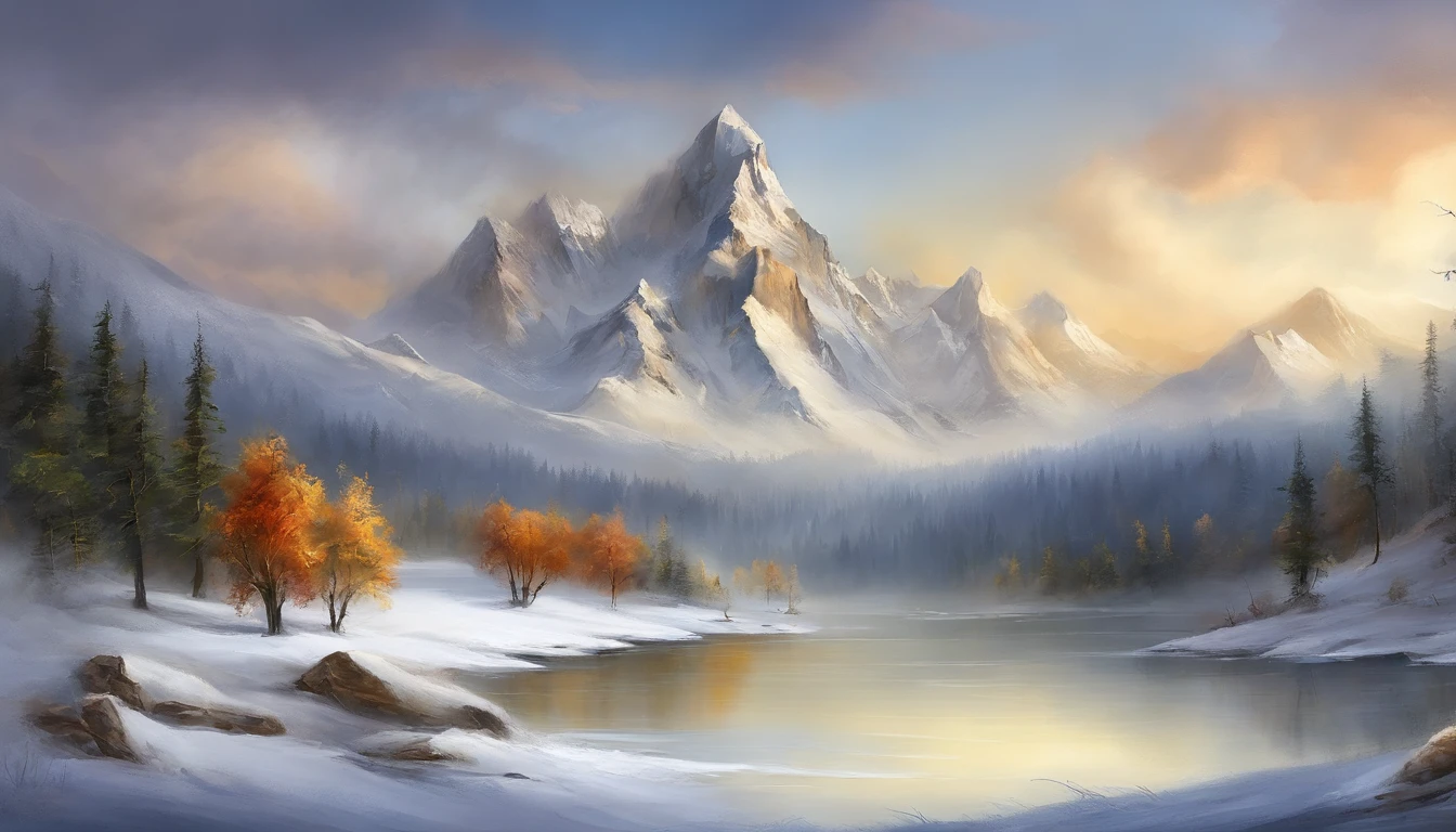 snow mountains,Rolling peaks,Oyuki,Cloudy at the foot of the mountain,Thick clouds,oc rendered,high qulity,tmasterpiece,Hyper-realistic,Ultra photo realsisim,8K,super-fine,ultra - detailed,Ultra-wide angle of view,dynamic viewing angle