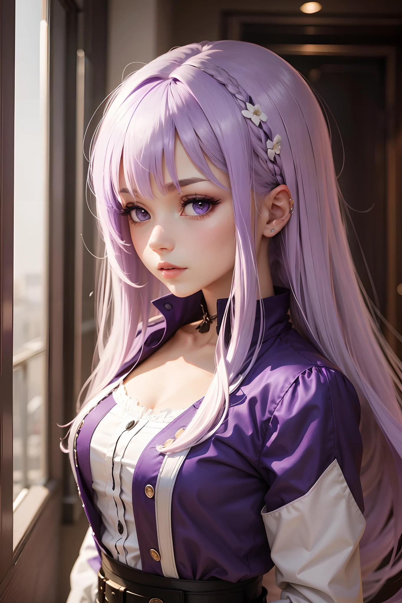 Purple and white hair