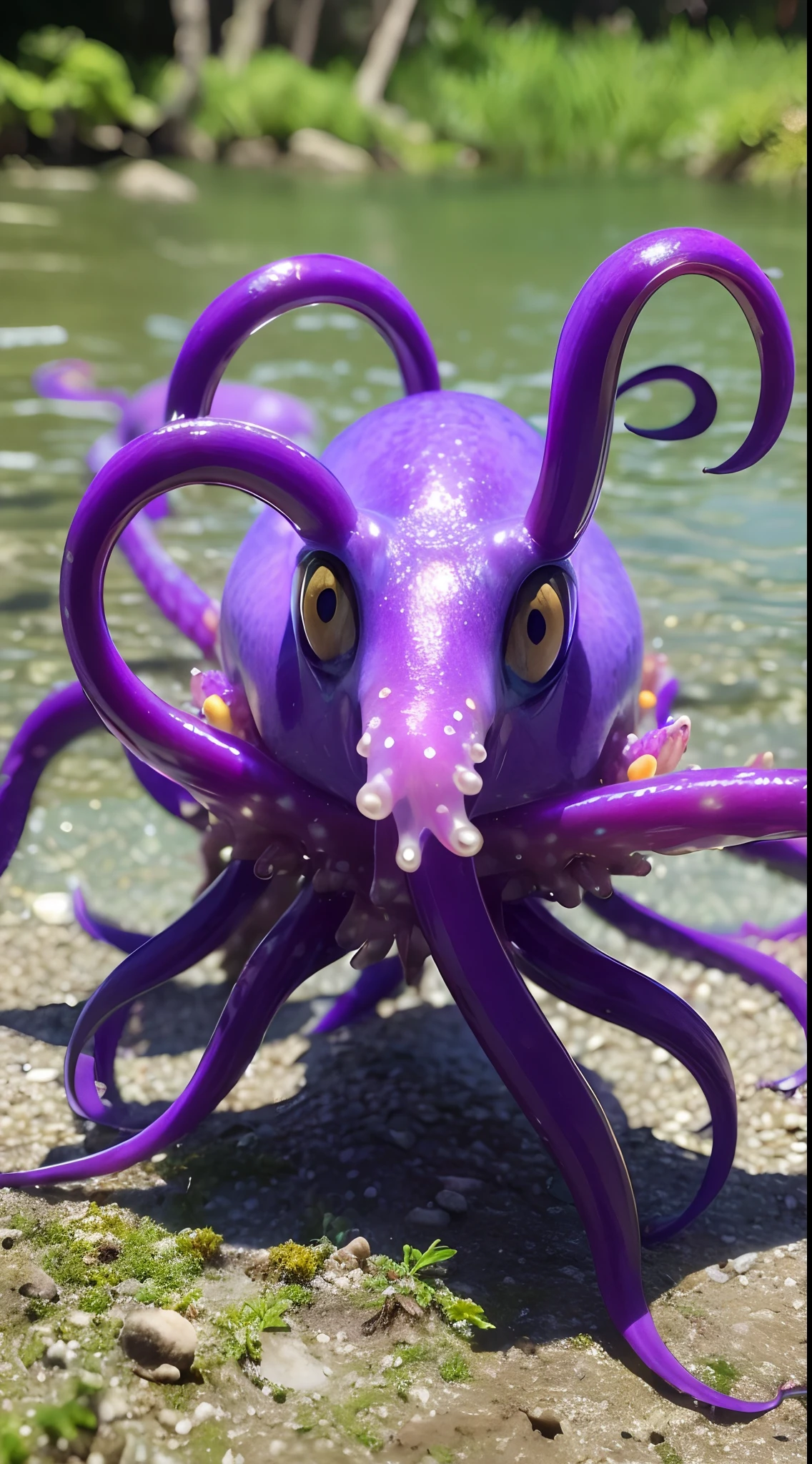 master part, best quality, [(A translucent purple octopus)+(((Vitreous skin)))] ,Luzes das estrelas，na cidade，fotorrealista, high resolution, circunstanciado, foco nítido