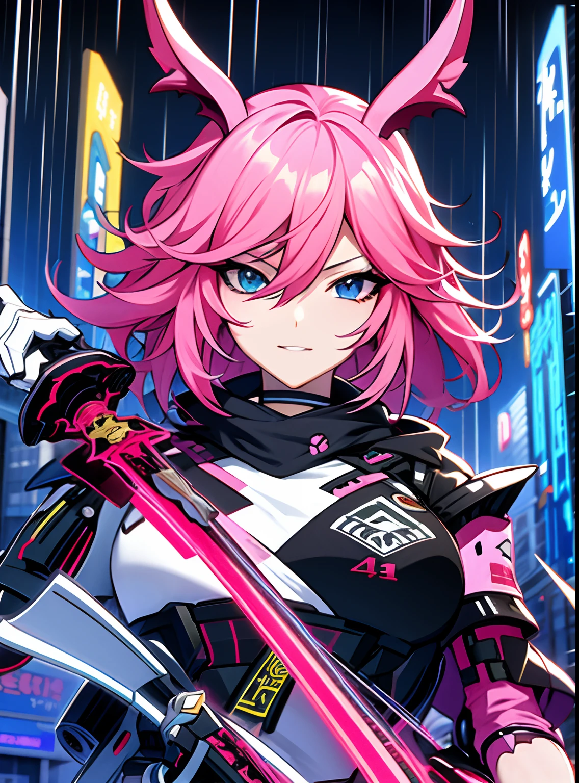 anime girl with pink hair and black and white outfit in the rain, digital cyberpunk anime art, best anime 4k konachan wallpaper, anime cyberpunk art, anime style 4 k, cyberpunk anime girl mech, detailed digital anime art, digital cyberpunk - anime art, badass anime 8 k, cyberpunk anime art, ssss.gridman, modern cyberpunk anime, anime mecha aesthetic, with a sword and a helmet on holding a sword, anime style 4 k, best anime 4k konachan wallpaper, badass anime 8 k, anime wallaper, 4k anime wallpaper, anime wallpaper 4 k, anime wallpaper 4k, anime art wallpaper 4 k, anime art wallpaper 4k, anime art wallpaper 8 k, portrait ninja gaiden girl