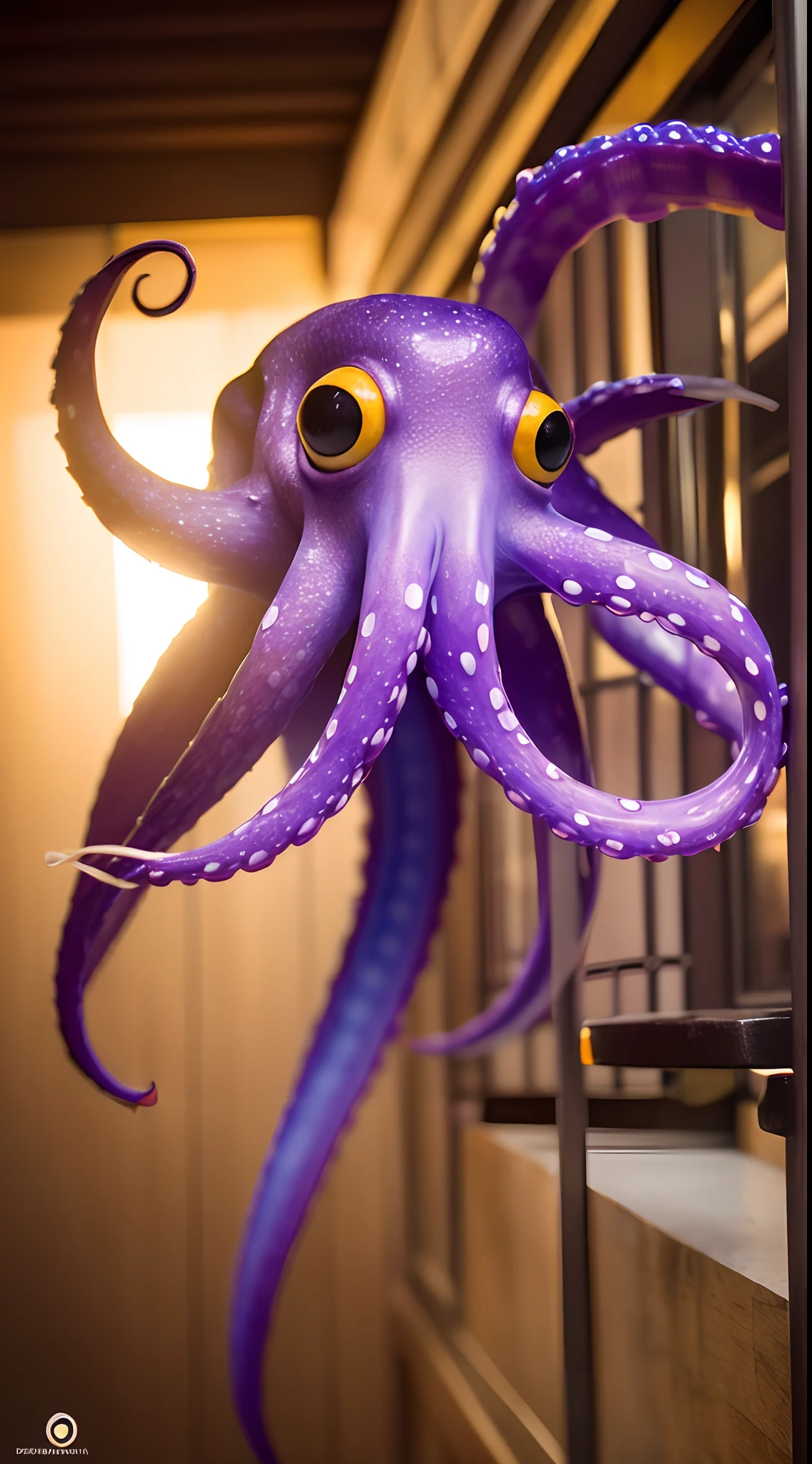 master part, best quality, [(A translucent purple octopus)+(((Vitreous skin)))] ,Luzes das estrelas，na cidade，fotorrealista, high resolution, circunstanciado, foco nítido