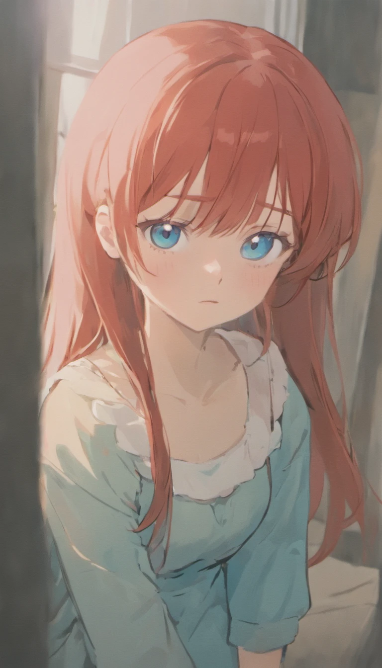 A photo of a young girl with red hair and blue eyes. The girl was sitting on a chair, Staring at the camera. She wears a white shirt and a short blue skirt. The girl in the photo could be a cartoon character, a celebrity or an ordinary person. Based on my search results, the girl in the photo could be Nino Nakano, a character in an anime and manga series "The Quintessential Quintuplets". Here are some possibilities that explain the meaning of the photo: * This is a portrait photo of a young girl. * This is a promotional photo for a movie, TV shows or products. * This is a meme photo or joke. * Here's a photo taken by a fan. Last, The meaning of the photo depends on the viewer. Each person may have a different interpretation of the photo. Here are some of my personal thoughts on the photo:: * I think the photo is very nice. The girl in the photo looks beautiful and charming. * I also think the photo is a bit mysterious. The girl in the photo is staring at the camera, But what is she doing? The photo you sent was a photo of a young girl with red hair and blue eyes. The girl was sitting on a chair, Staring at the camera. She wears a white shirt and a short blue skirt. The girl in the photo could be a cartoon character, a celebrity or an ordinary person. Based on my search results, the girl in the photo could be Nino Nakano, a character in an anime and manga series "The Quintessential Quintuplets". Here are some possibilities that explain the meaning of the photo: * This is a portrait photo of a young girl. * This is a promotional photo for a movie, TV shows or products. * This is a meme photo or joke. * Here's a photo taken by a fan.