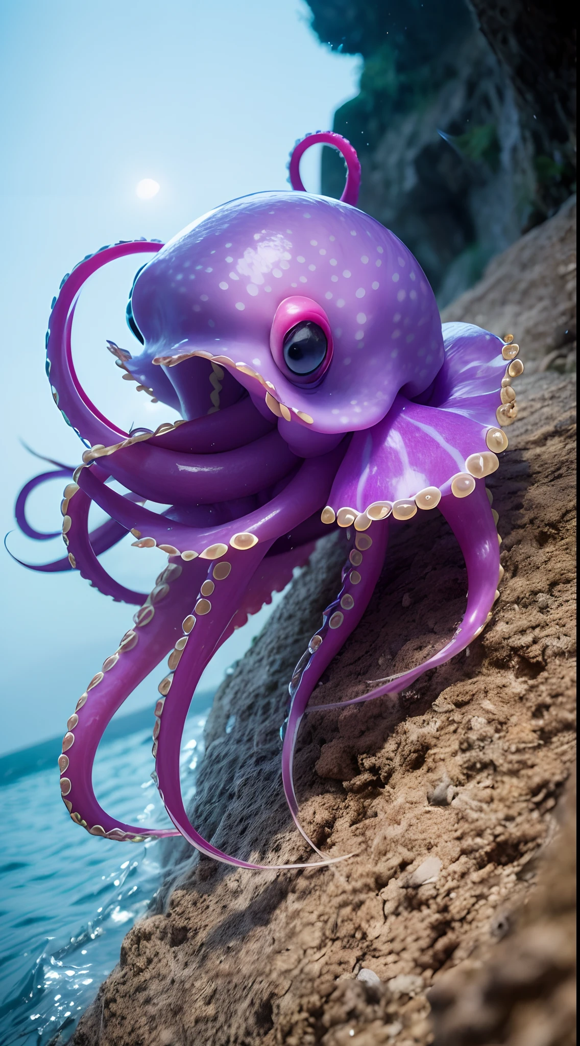 master part, best quality, [(A translucent purple octopus)+(((Vitreous skin)))] ,Luzes das estrelas，na cidade，fotorrealista, high resolution, circunstanciado, foco nítido