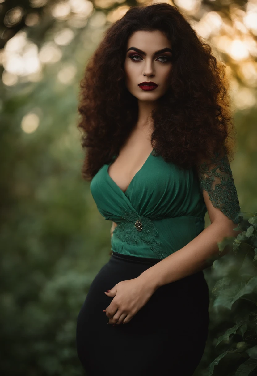 mulher, 20 anos, vampira, pele clara, cabelo comprido, magra, corpo definido, olhos dourados, alta, corpo inteiro.
