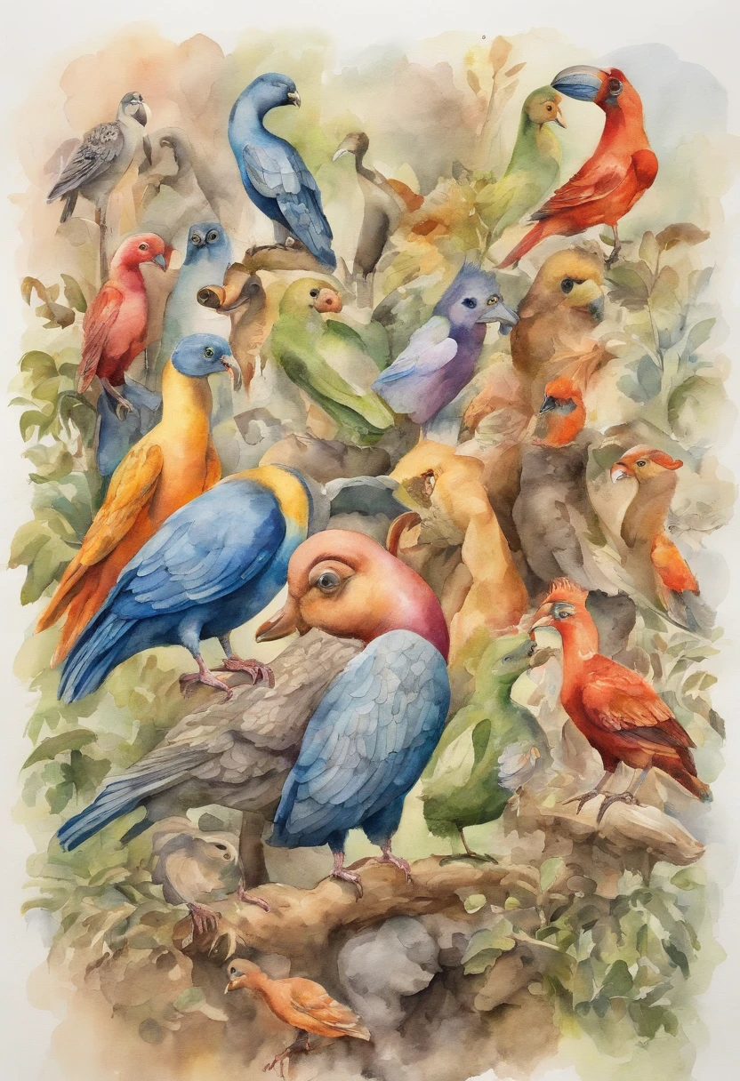 Social Media Zoo": Create a visual representation of social media platforms as a chaotic, surreal zoo where users are both spectators and exhibits, commenting on the performative nature of online life.