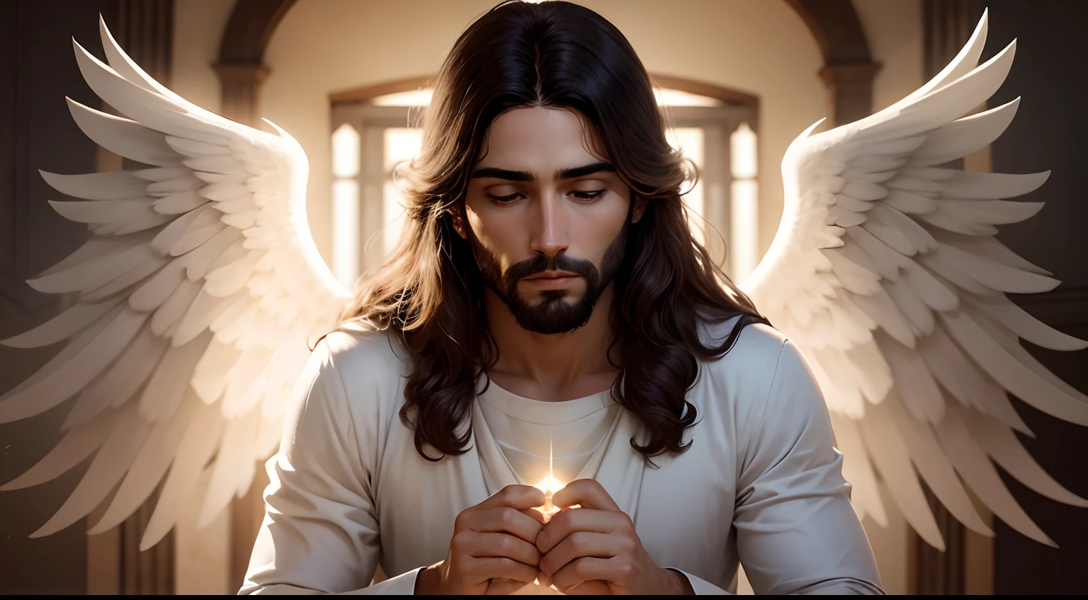 Jesus criando um anjo bonito