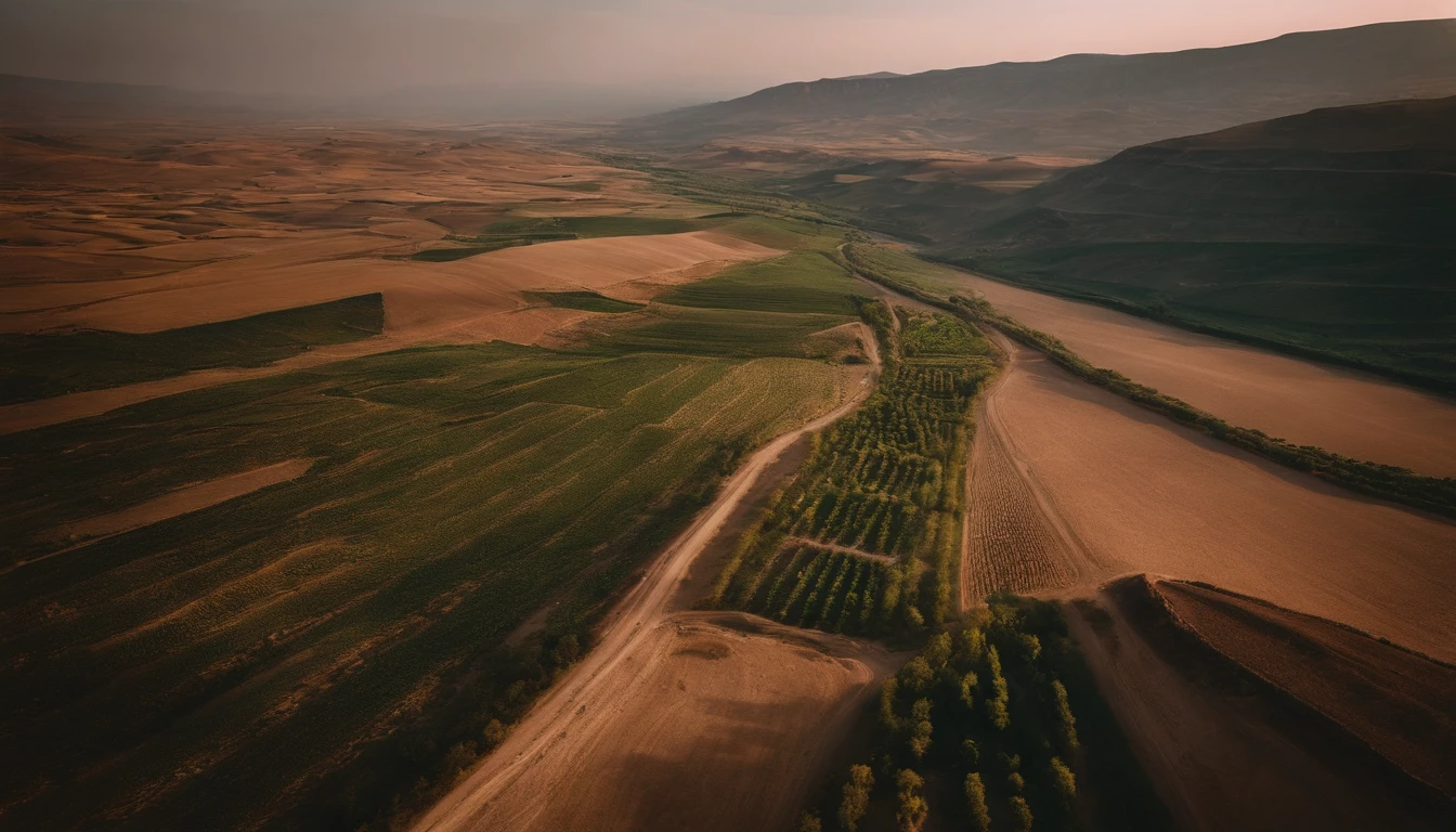 Image of the Jordan Valley seen from above, com uma beleza natura com e ao fundo o mar vermelho