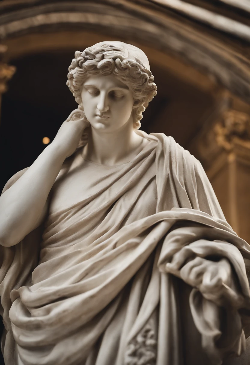 greek statue cor cinza