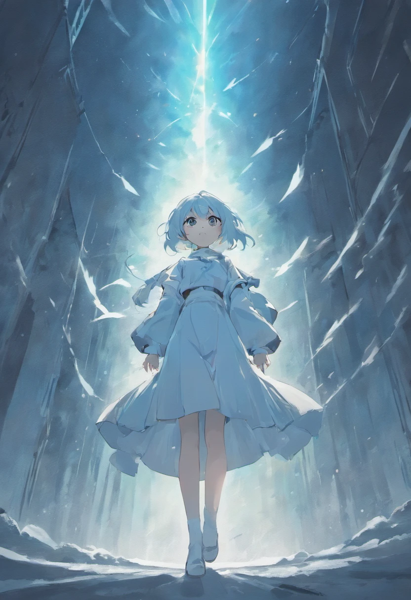 A person, dressed in white, stands on white ground, looking up at the sky with intense fear and tension. Books are flying through the air, swirling around the person , Ink and watercolor painting , masterpiece, best quality, ultra-detailed, illustration