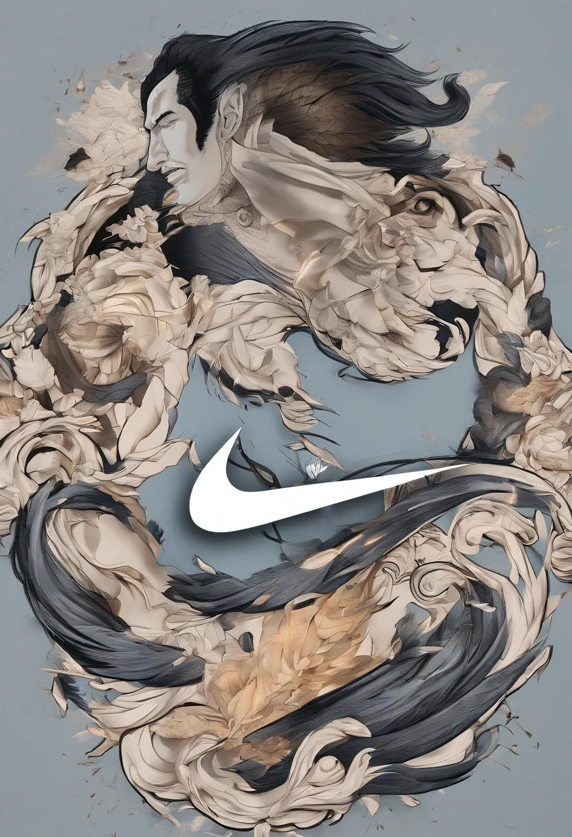 nike swoosh logo with sasuke cutting it