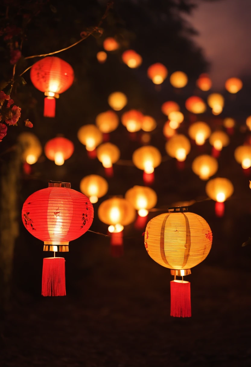Lantern Festival , Des etoiles claires brillants, traditionnel, realiste, fairy, dreaminess, Very bright colors, Light particles, with bright light, Mshiff, Art du papier peint, UHD wallpaper