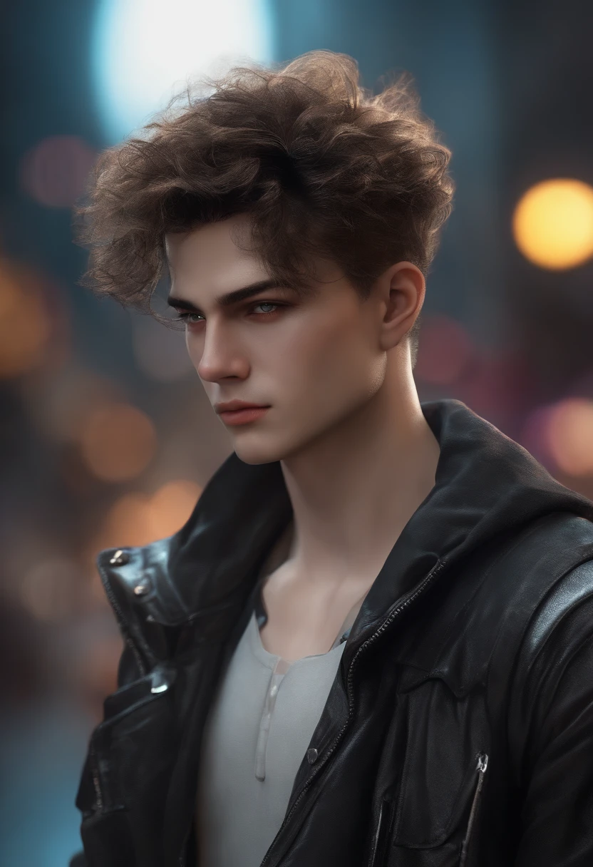 Change background cyberpunk handsomeboy ,realistic face ,8k,ultra realistic