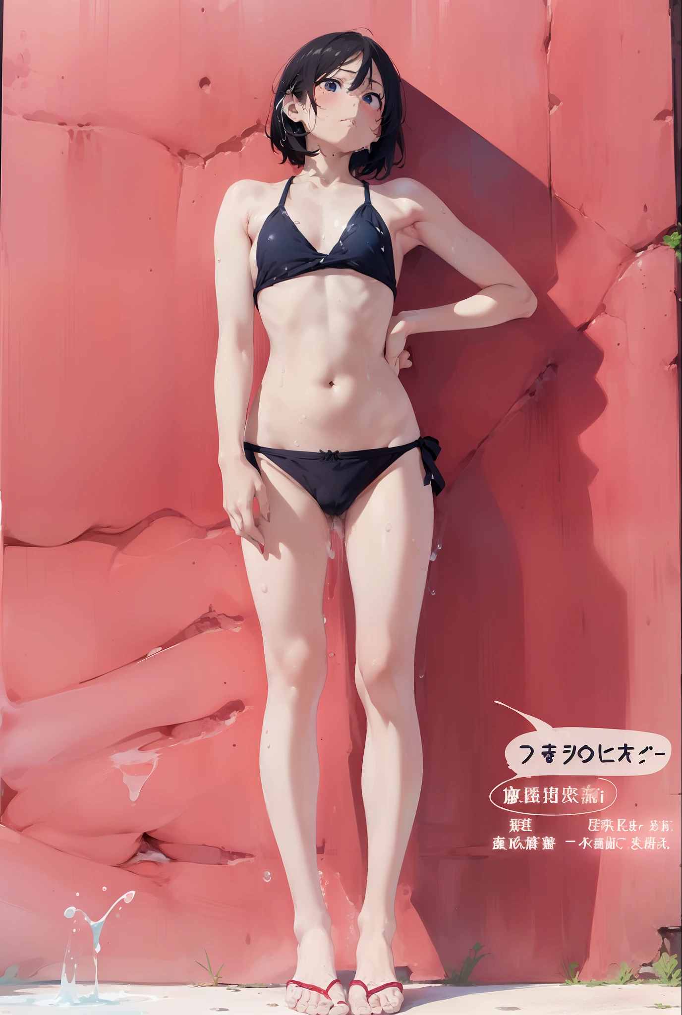 ((((swim wears))))((((fullnude))))、((((small tits)))) ((((short-hair))))、((((pee))))、((((Thin pubic hair)))) ((((fullnude))))(((barechested)))、(((Shyness)))、(((fullnude))) 1 Adult Girl,NSFW,sixteen years old，(younger sister)，(gals)，(long)(((Complete nudity))), (small tits, delicate and long legs)A slender,((Black hair)),((Blue eyes)),((Very embarrassed)), (((slender))), ((cum all over the body)),,(((masutepiece))), (bich),(crass room),(((Best Quality))), ((Ultra-detailed)), ((full of sweat)), ((extremely delicate and beautiful)),(dripping),((No Underwear)), ((Takushiage)), (Long hair), ((cum all over the body))((red blush))((embarrassed from))((Underhair))((エロ))(((barechested))) ((top-quality))、((​masterpiece))
