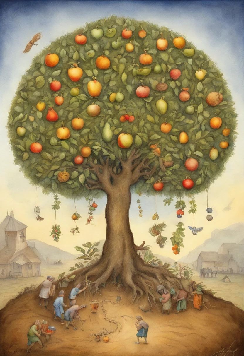 1girl,(full body:1.3),fruit,sitting,city street cafe background,ga human,<lora:GiuseppeArcimboldo:1>