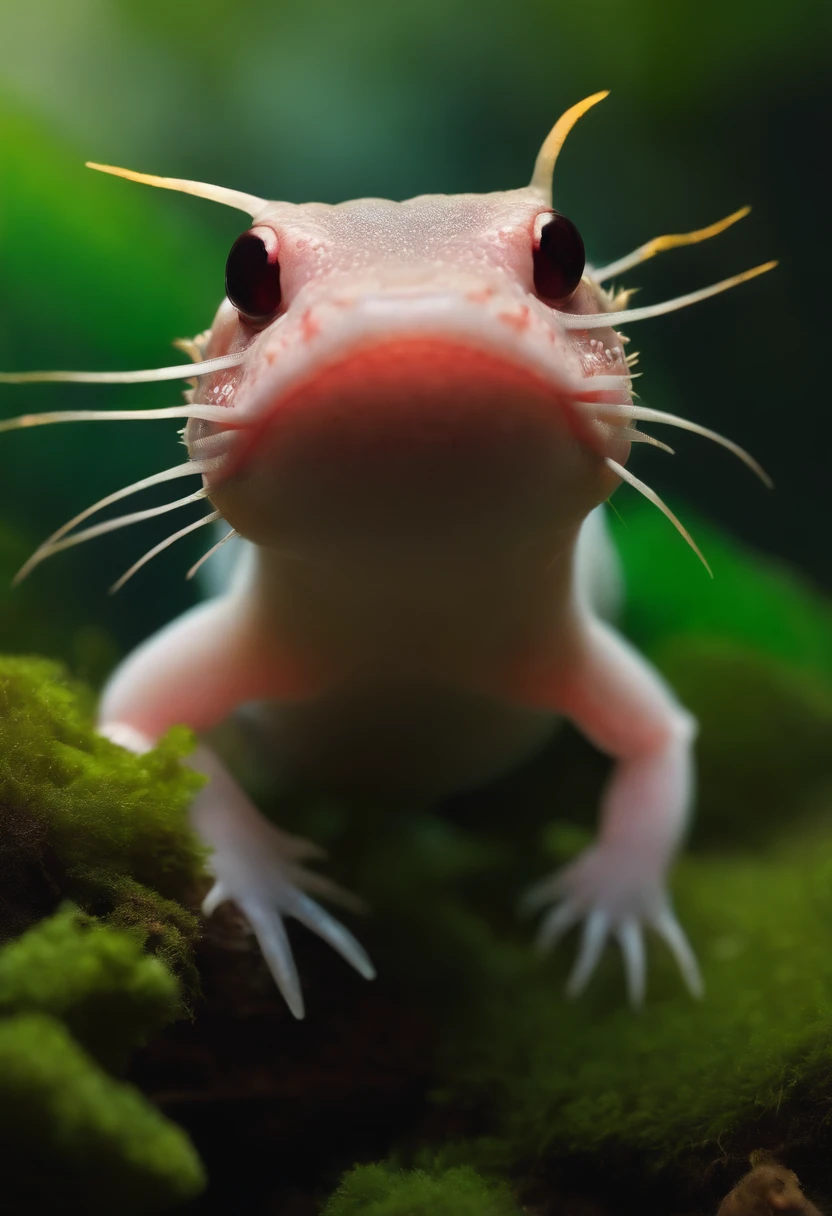 Image of a axolotl, creat curiousity to viewer