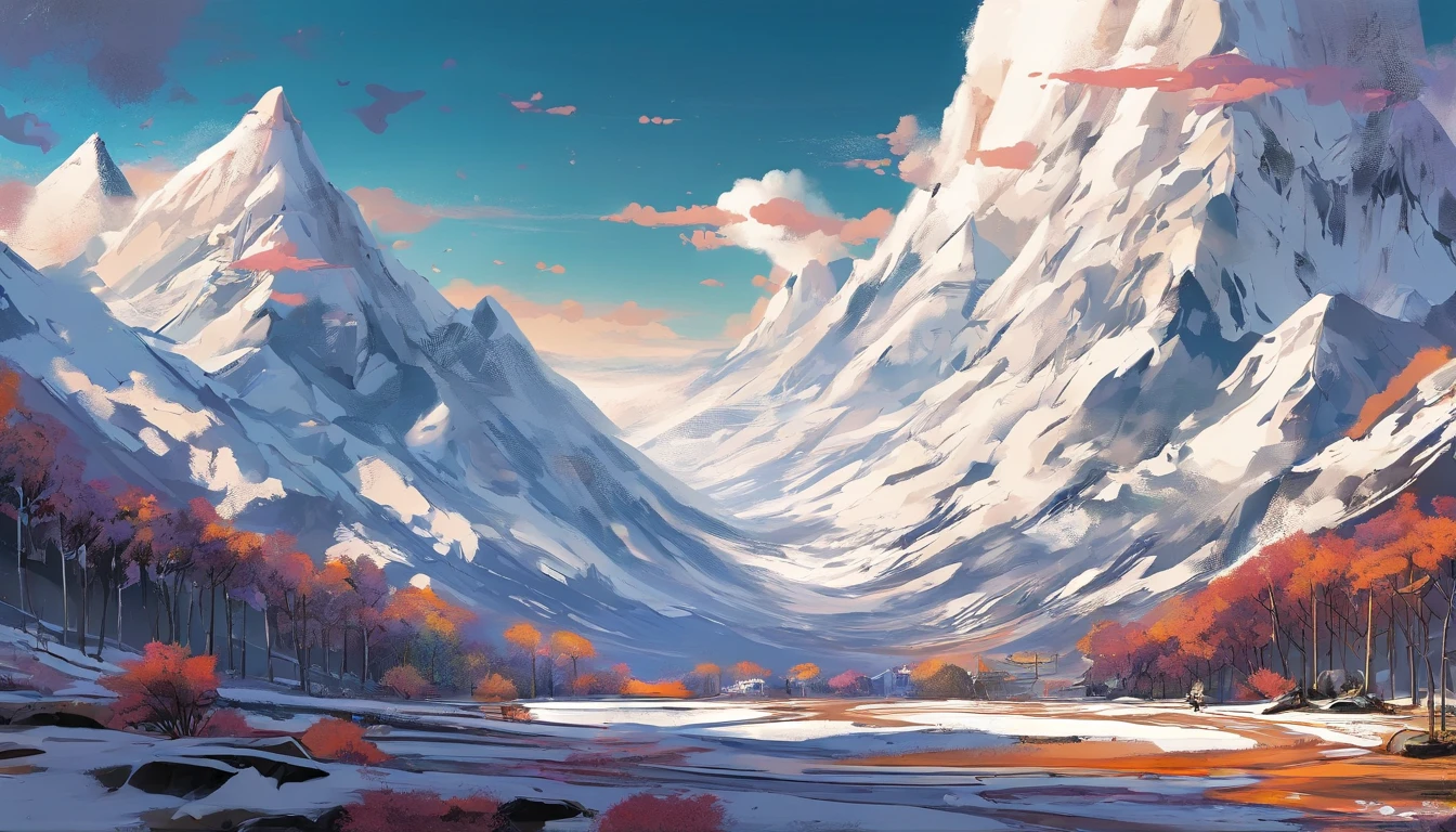 snow mountains,Rolling peaks,Oyuki,Cloudy at the foot of the mountain,Thick clouds,the setting sun,The light is depicted in detail,oc rendered,high qulity,tmasterpiece,Hyper-realistic,Ultra photo realsisim,8K,super-fine,ultra - detailed,Ultra-wide angle of view,Dynamic perspective
Warming up