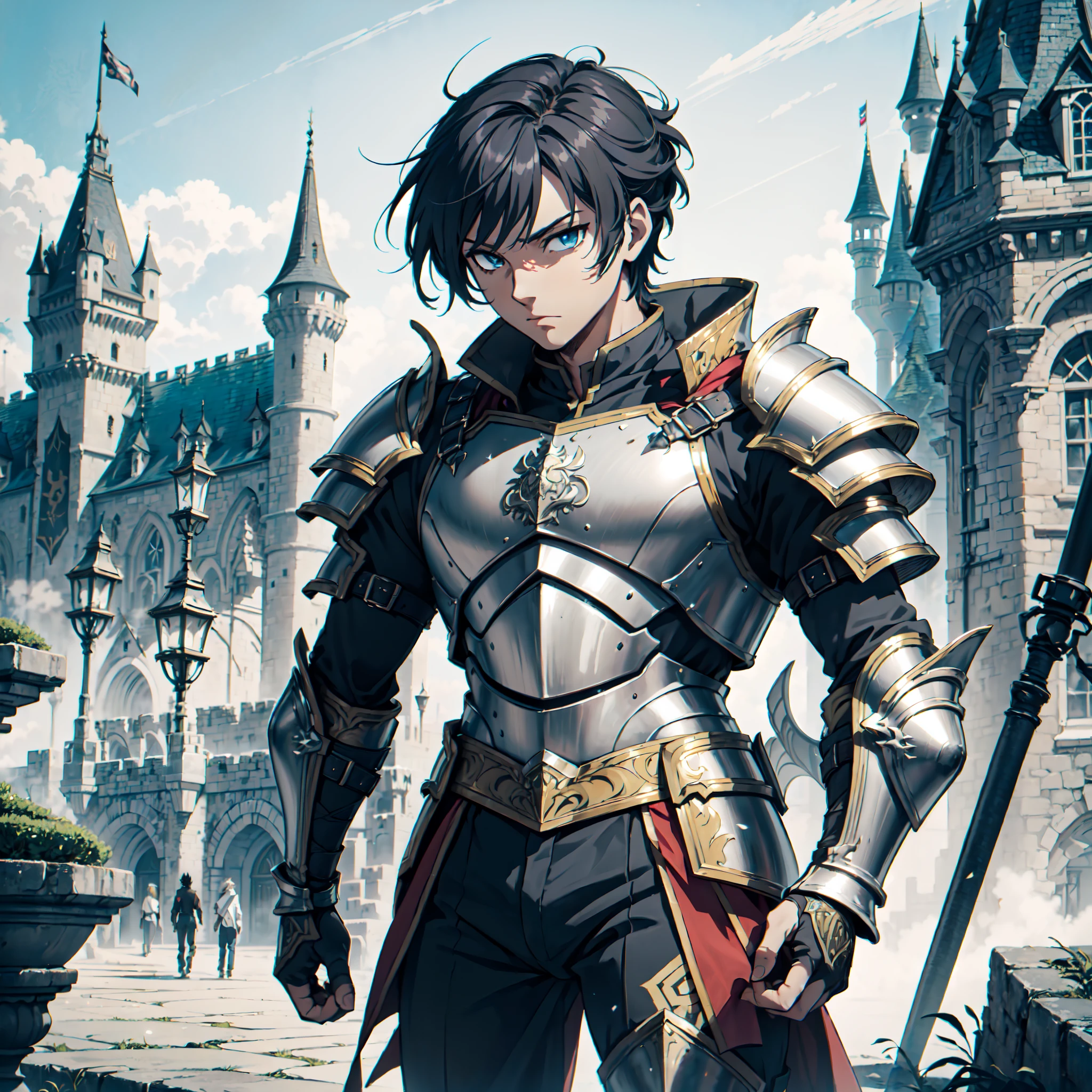 128K Ultra High Definition,
128K Ultra High Quality,
128K Ultra High Resolution,
Best Definition,
Best Quality,
Best Resolution,
Perfectly Detailed,
Perfectly Designed,
Extremely Detailed,
Extremely Designed,
Hyper Detailed,
Hyper Definition,
Hyper Quality,
Hyper Resolution,
Masterpiece,
(((Anime))),
Body Shot,
(((1 Boy))),
Handsome,
Muscular Body,
Hyper Detailed Short Hair,
(((Hyper Detailed Armor Plates))),
(((Hyper Detailed Cuirass))),
(((Hyper Detailed Baron Armor))),
(((Fantasy Castle Background Scenery))),