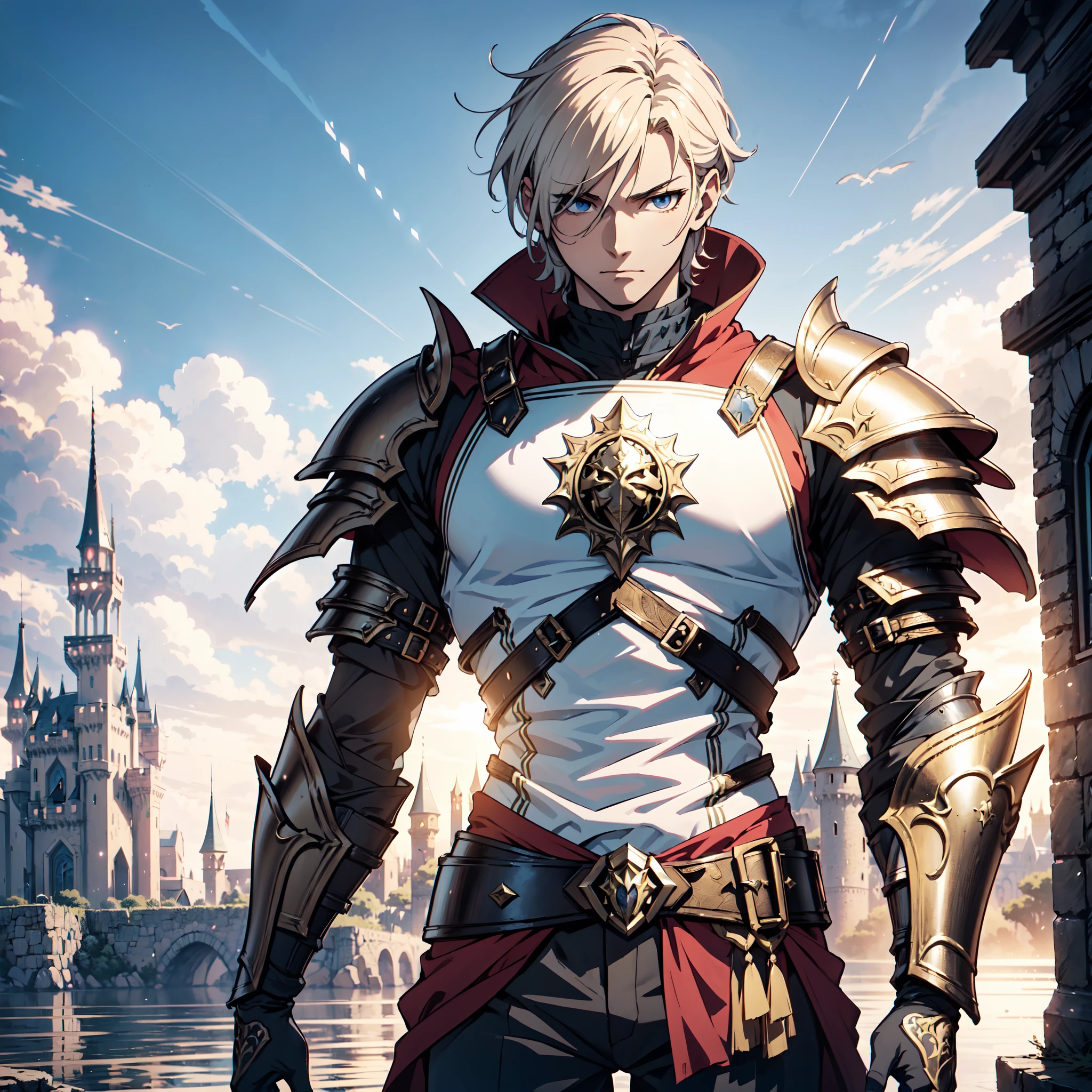 128K Ultra High Definition,
128K Ultra High Quality,
128K Ultra High Resolution,
Best Definition,
Best Quality,
Best Resolution,
Perfectly Detailed,
Perfectly Designed,
Extremely Detailed,
Extremely Designed,
Hyper Detailed,
Hyper Definition,
Hyper Quality,
Hyper Resolution,
Masterpiece,
(((Anime))),
Body Shot,
(((1 Boy))),
Handsome,
Muscular Body,
Hyper Detailed Short Hair,
(((Hyper Detailed Armor Plates))),
(((Hyper Detailed Cuirass))),
(((Hyper Detailed Baron Armor))),
(((Fantasy Castle Background Scenery))),