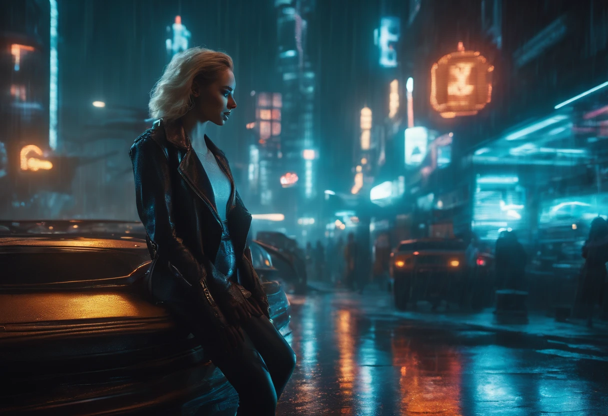 (highres:1.2),(realistic:1.37),dark,cyberpunk,neon lights,gritty texture,mischievous smile,cybernetic enhancements,hovering drones,high-tech cities,futuristic fashion,reflection in rain-soaked streets,glowing holograms,shadowy figures,cybernetic implants,augmented reality displays,urban decay,steampunk-inspired architecture,exaggerated perspective,retro-futuristic aesthetics,artificial intelligence,technological advancements,blurry background,atmospheric smoke effects,electric blue,chromatic aberration,advanced weaponry,glitch effects,neon-lit alleys,post-apocalyptic skyscrapers,high-voltage electricity,chrome surfaces,imposing skyscrapers,computational power,holographic tattoos,enhanced senses,underground cybernetics lab,dystopian society,nighttime chaos,interconnected networks,cybernetic eyes,industrial pollution,abstract digital art,creative subcultures,information overload,information wars.