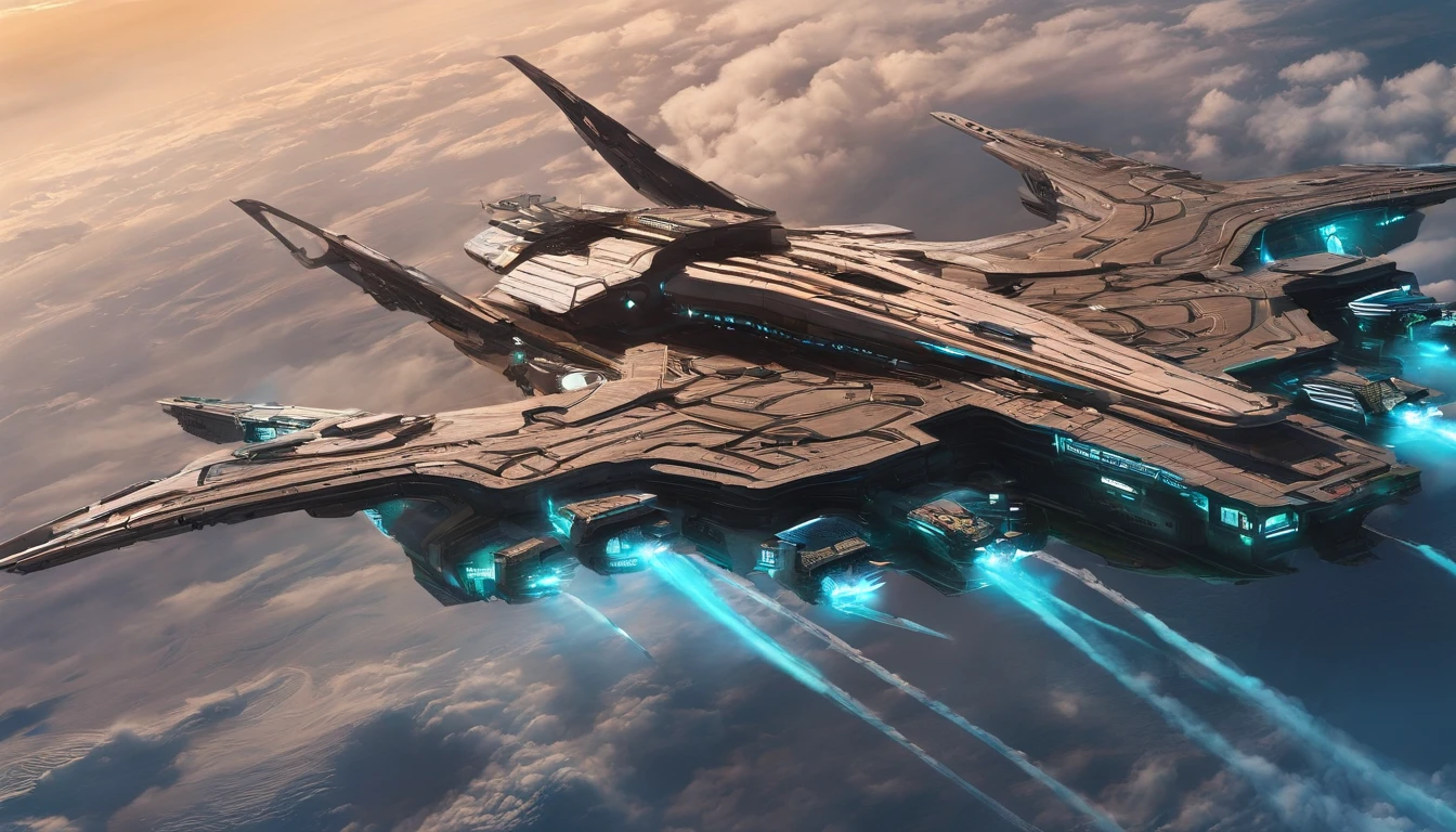 Chinese style,Large flying aircraft carriers,(Dragon-shaped decoration),((Majesty,Domineering)),Full fire