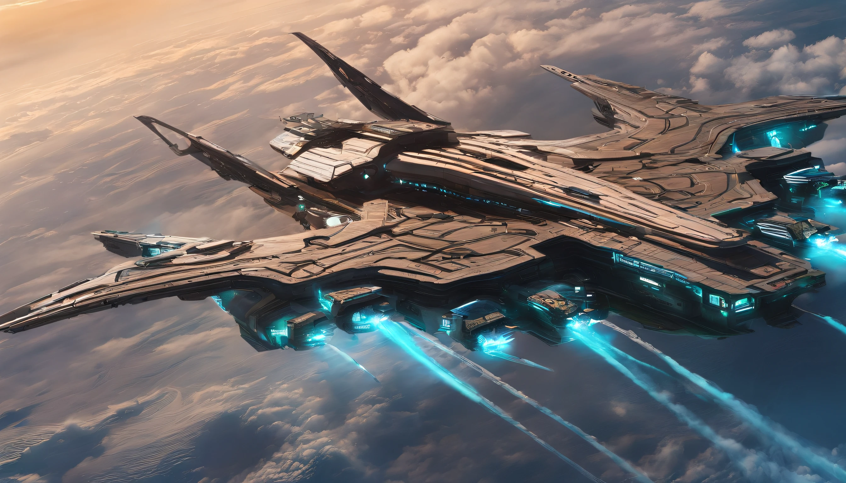 Chinese style,Large flying aircraft carriers,(Dragon-shaped decoration),((Majesty,Domineering)),Full fire