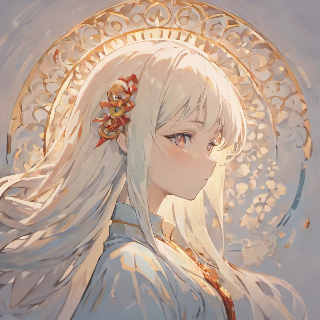 (White background:1.4),(Silhouette of a girl's head, Eyes closed, colorfull long hair, Oriental elements),(Chinese illustration:1.3,paper art:1.3, Quilted paper art:1.2),( reasonable design, Clear lines, High sharpness,Best quality, Very detailed, Masterpiece, movie light effect, 4K )