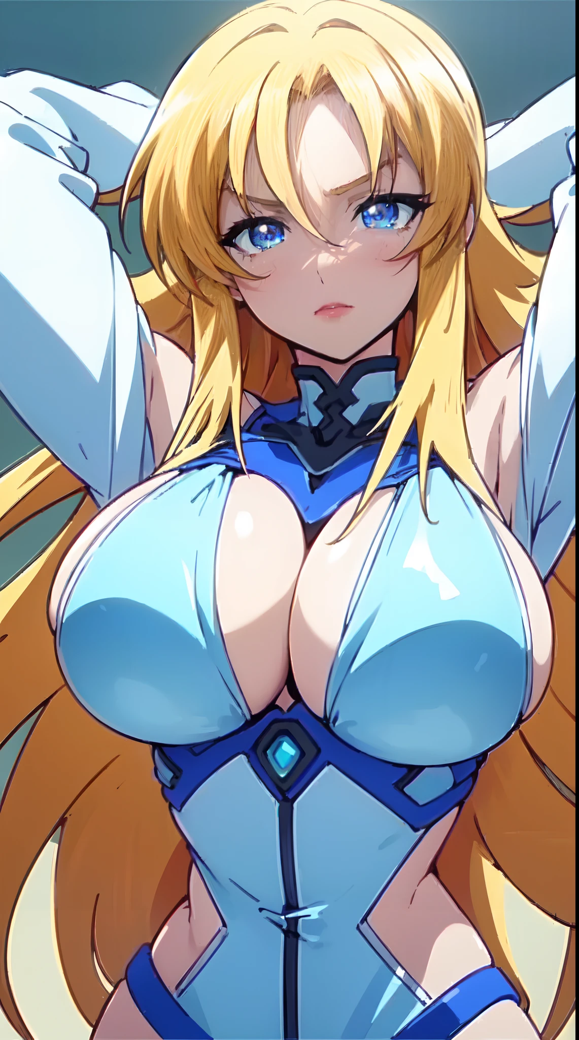 ((All  briefs and bra body visible)), (arms above head),(" wife woman background "),(Watters evaporation),(blue eyes), (long blonde hair), (huge tits),(masterpiece anime face ),(1girl),(realistic), (masterpiece eyes detailed) ,( (Detailed anime eyes), (Anime eyes fine details), (Huge anime eyes)